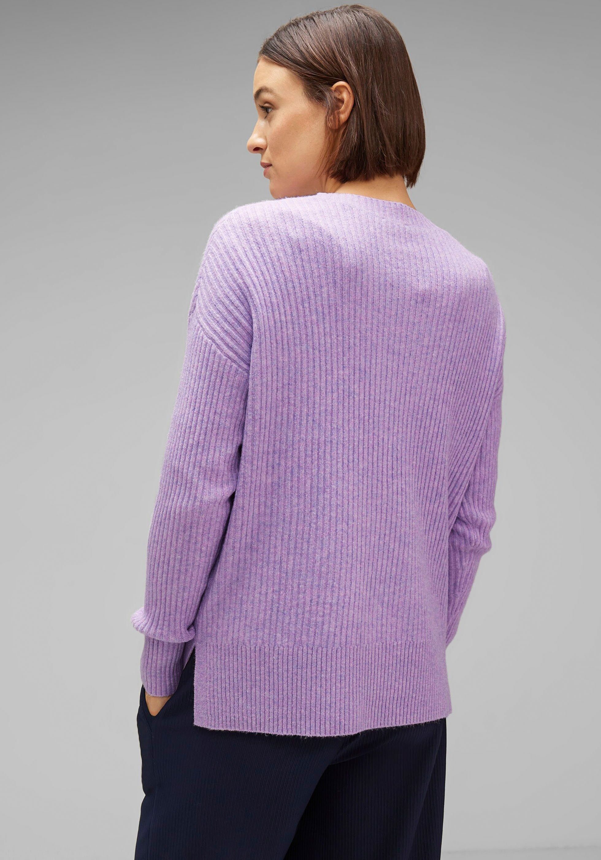 lilac STREET Unifarbe ONE Strickpullover in soft pure