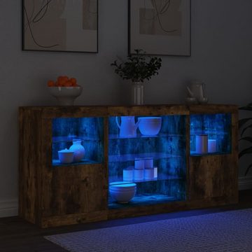 vidaXL Sideboard Sideboard mit LED-Leuchten Räuchereiche 142,5x37x67 cm (1 St)