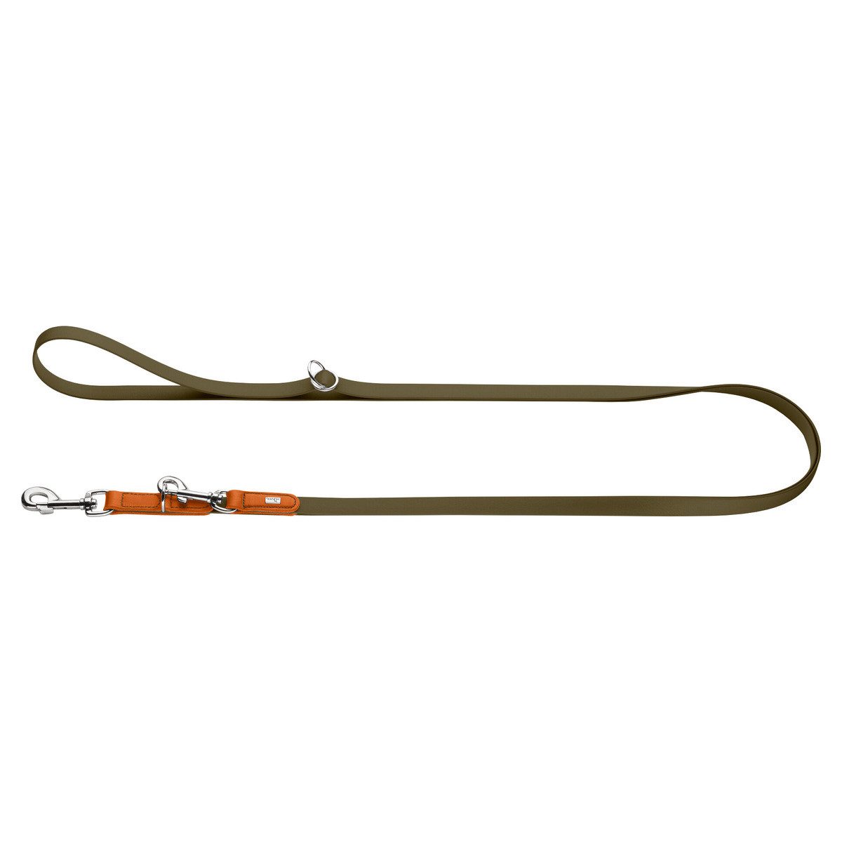 Hundeleine Stufenlos verstellbare Führleine Wolmar khaki/orange