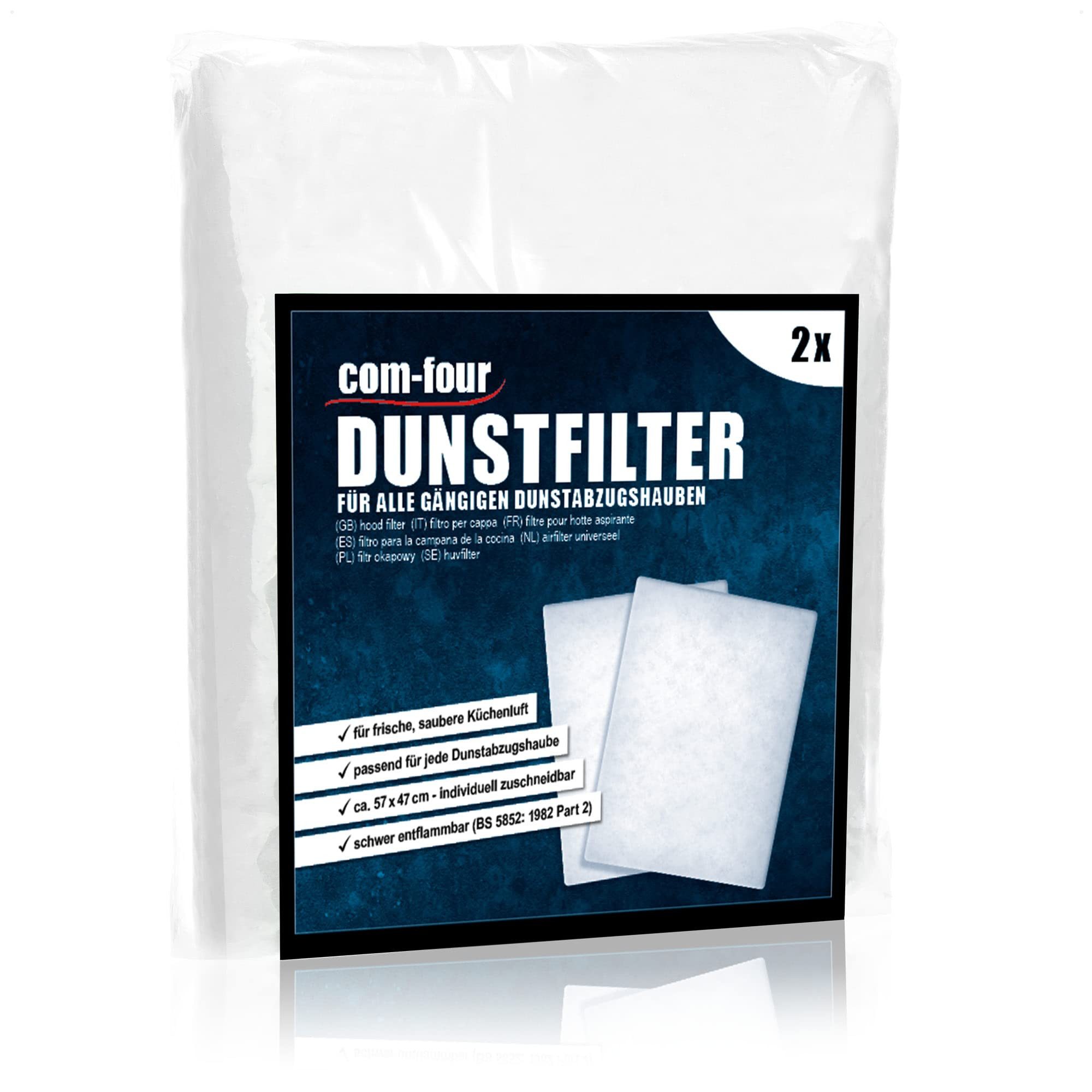 com-four Fettfilter Filter für Dunstabzugshaube zuschneidbar