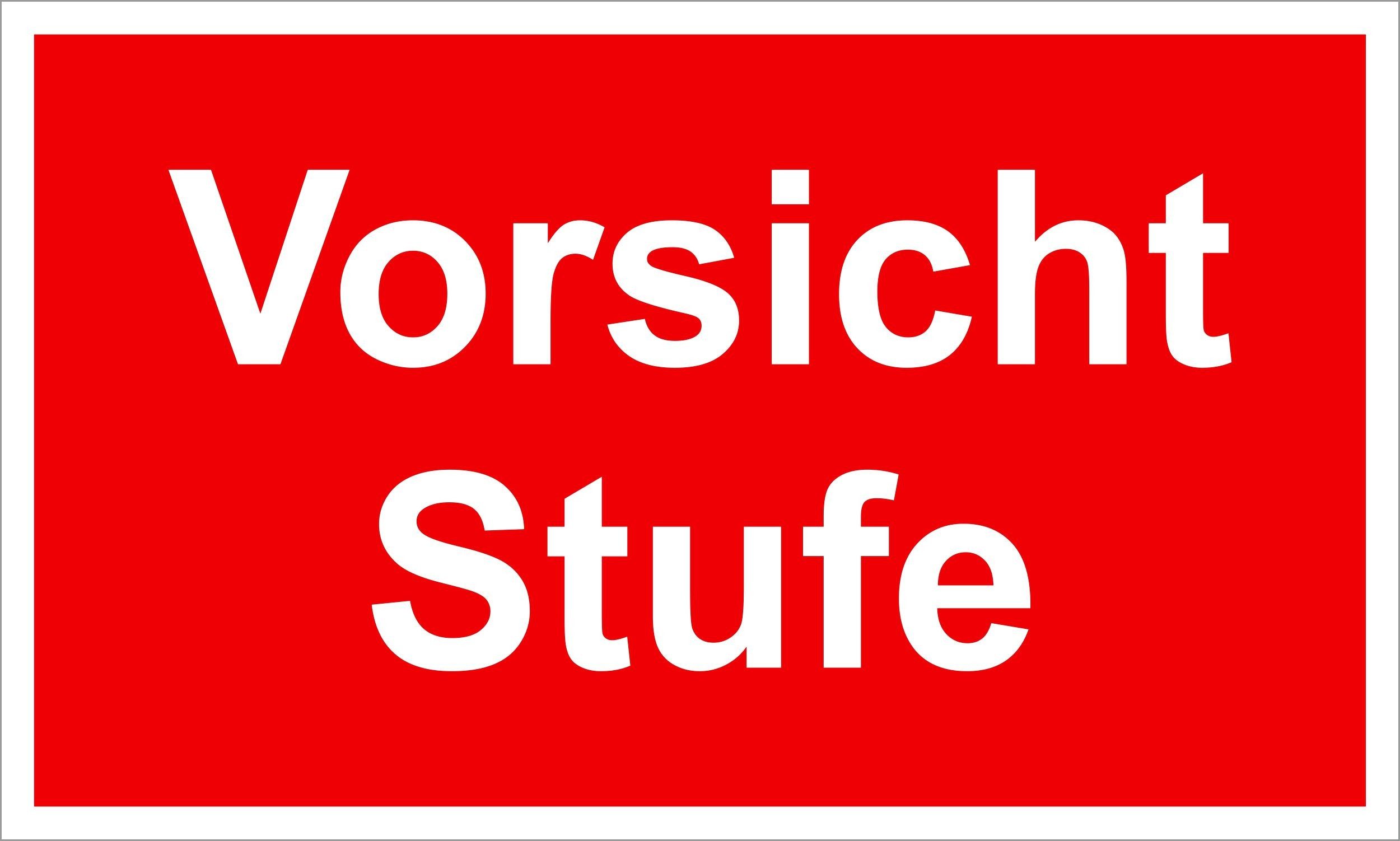 Hermann Schütz Hinweisschild Vorsicht Stufe! 150x250 mm Kunststoff, (1 St)