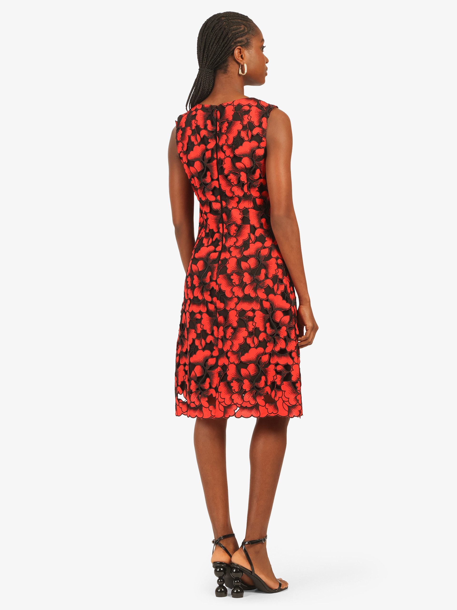 Kraimod Cocktailkleid mit floraler Spitze und Rundhals