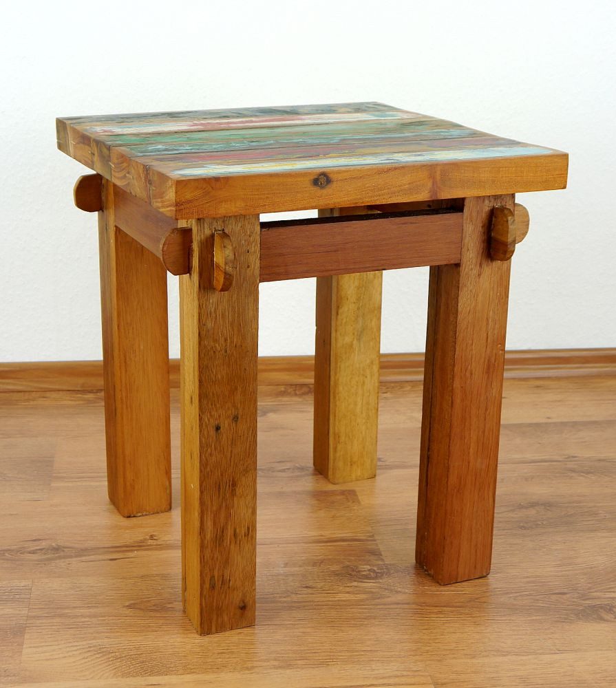 livasia Beistelltisch Couchtisch aus Java - 40x40x45cm - recyceltes Teakholz, handgefertigt
