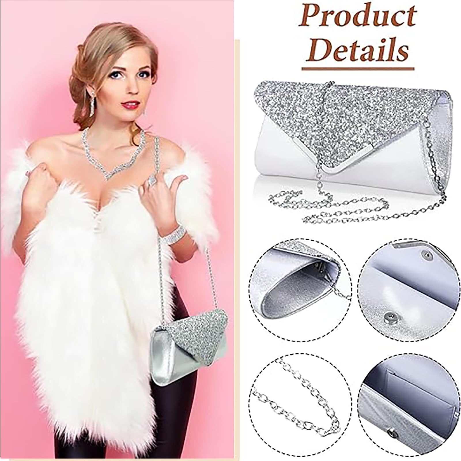 Cachito Schmuckset Frauen Abendtasche Schmuckset, Hochzeitsfeier Schmuckset, Schmuckset: Armband, Ring, Abendtasche, Halskette