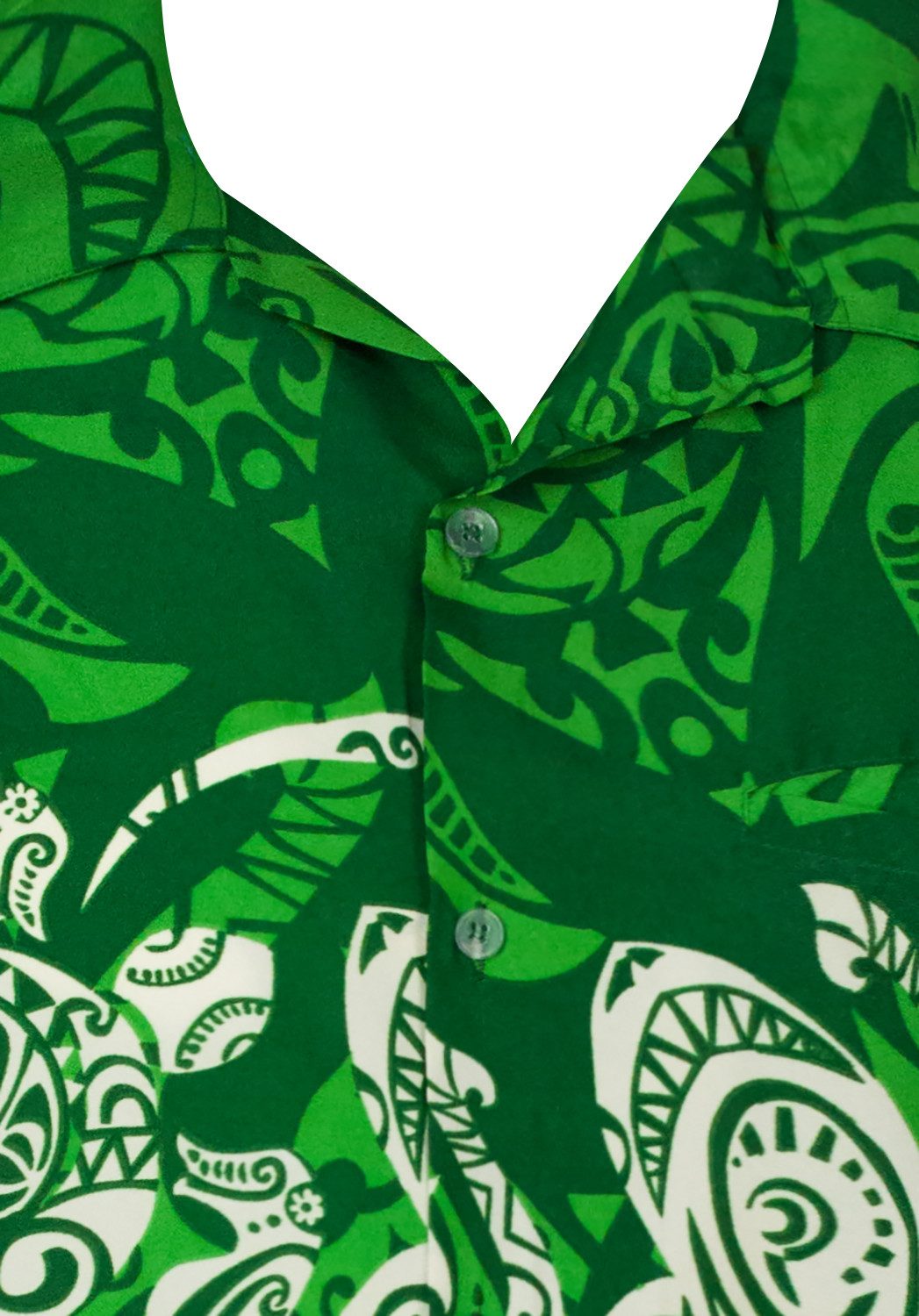 King Kameha Hawaiihemd Maori Chest Funky Hawaii-Hemd Herren Kurzarm Front-Tasche Unisex