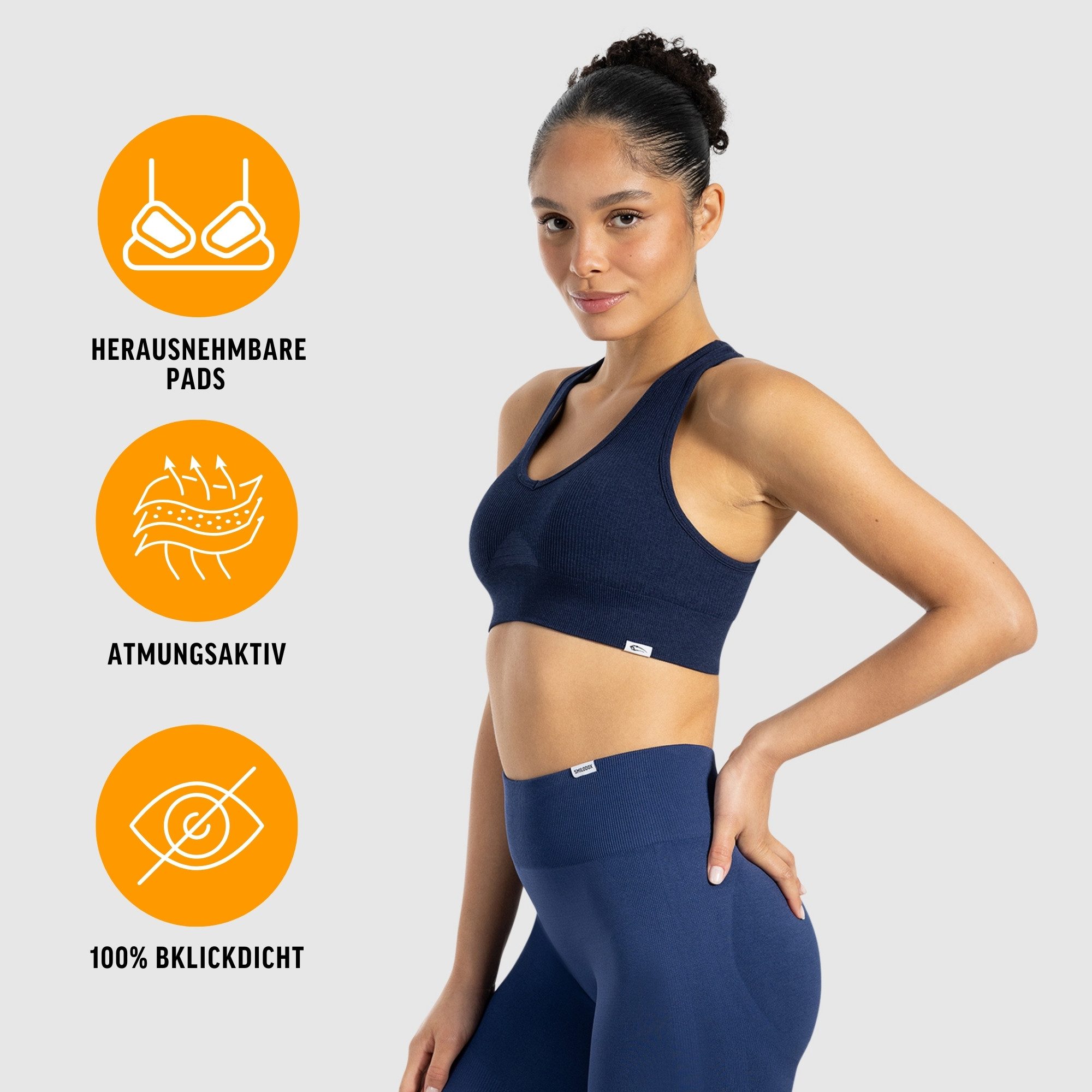 Smilodox Sport-BH Amaze Pro, Seamless Sport Bra Gerippter Stoff Fitness Yog günstig online kaufen