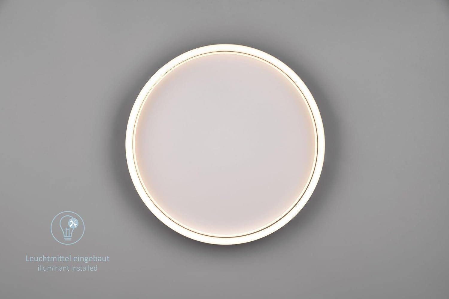 lightling LED Deckenleuchte Regina, LED fest integriert, Warmweiß, rund, IP20, Wand- und Deckenmontage