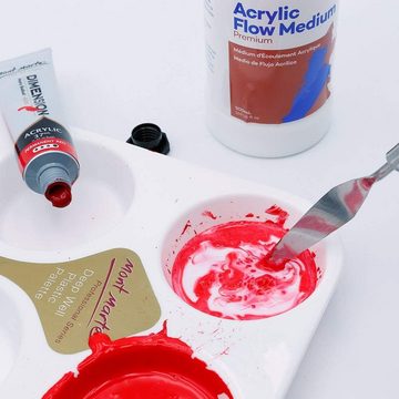 Mont Marte Bastelfarbe PREMIUM Flow Medium, Acrylfarben Malmittel, in 500 ml mit Klappdeckel, Vermischbar & perfekt auf Acrylfarben abgestimmt, für weichere Farben
