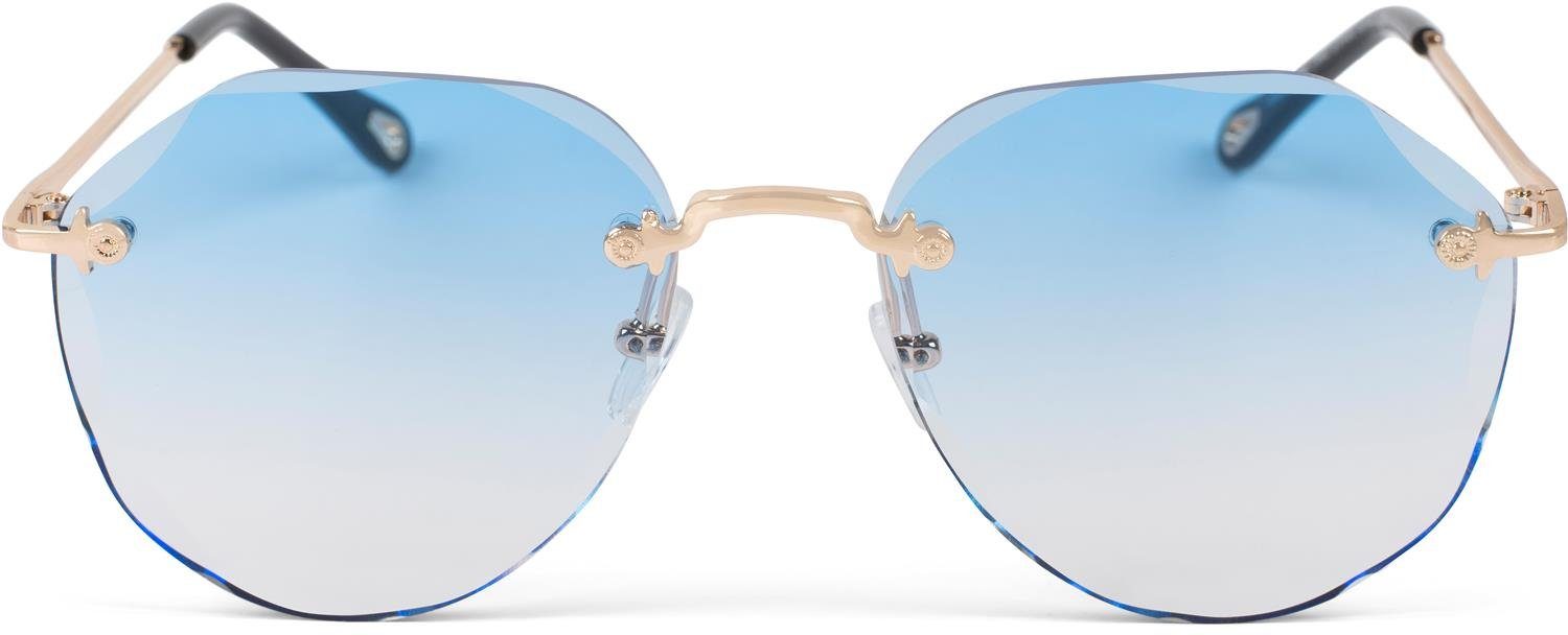 Sonnenbrille (1-St) styleBREAKER Getönt Gold Blau / Gestell Glas Verlauf