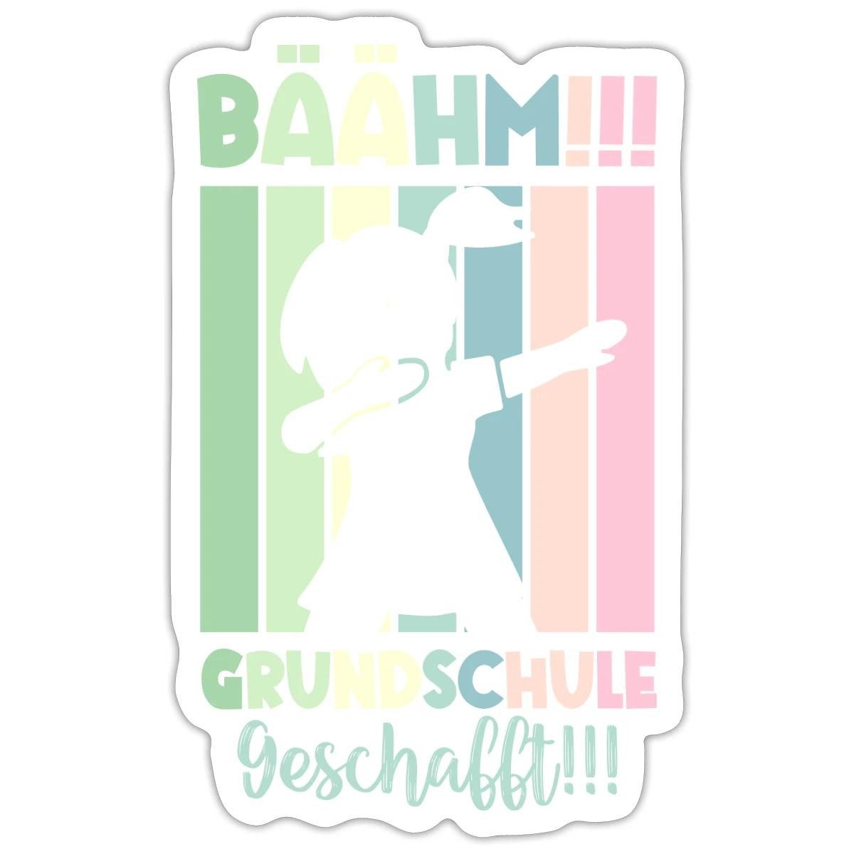 Spreadshirt Aufkleber Bäähm Grundschule Geschafft 2026 Pastell Sticker Aufkleber