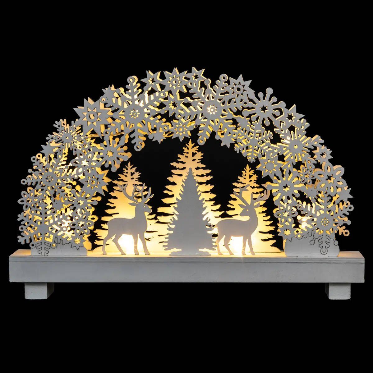 Fééric Lights & Christmas Weihnachtsszene Weihnachtsdeko mit Rentieren, H. 21 cm