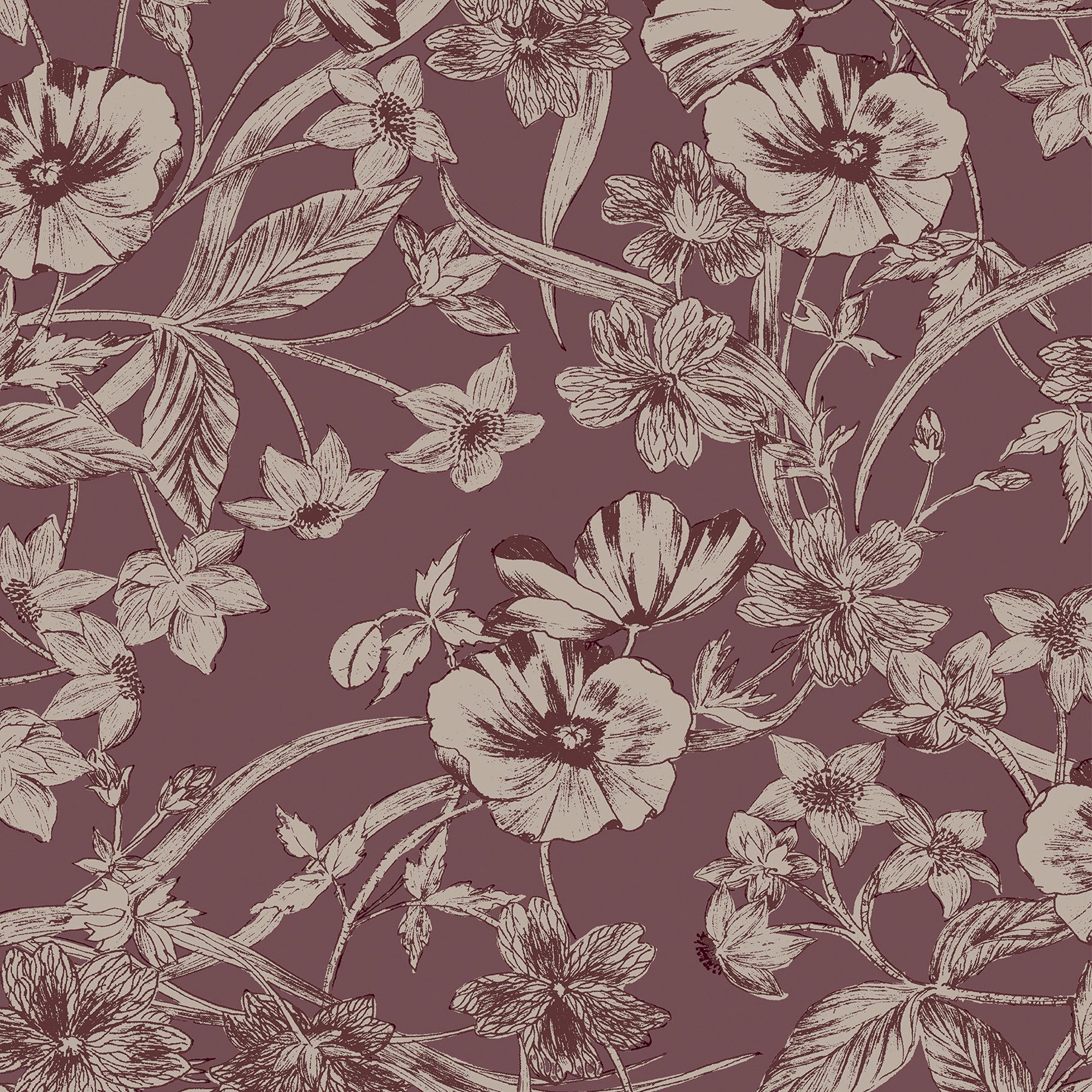 LAURA ASHLEY Vliestapete Summerhill Blackberry, glatt, günstig online kaufen