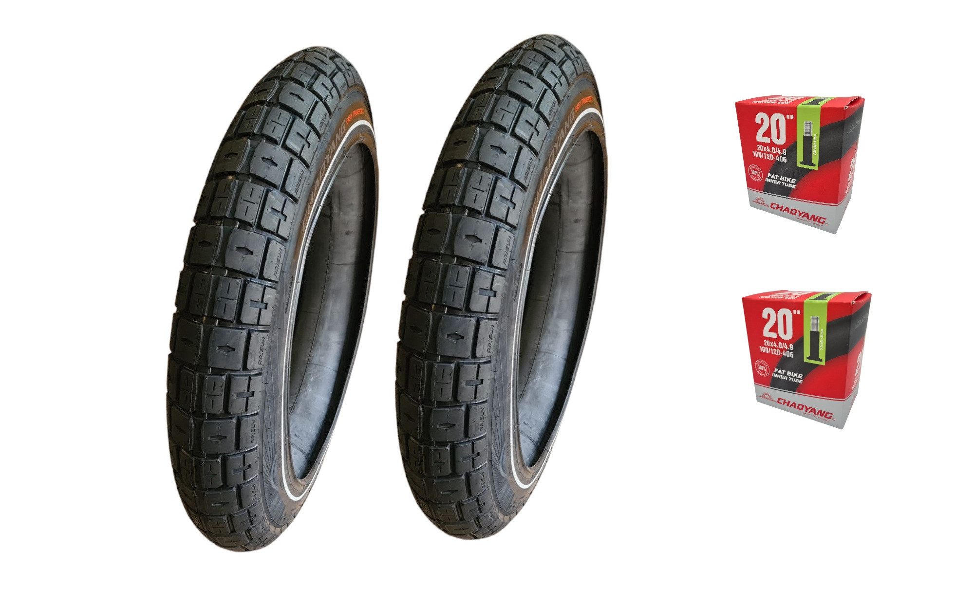 Chaoyang Fahrradreifen Fatbike Easy Transport 20x4.0 100-406 Pannenschutz inkl. 2 Schläuche, (4-tlg)