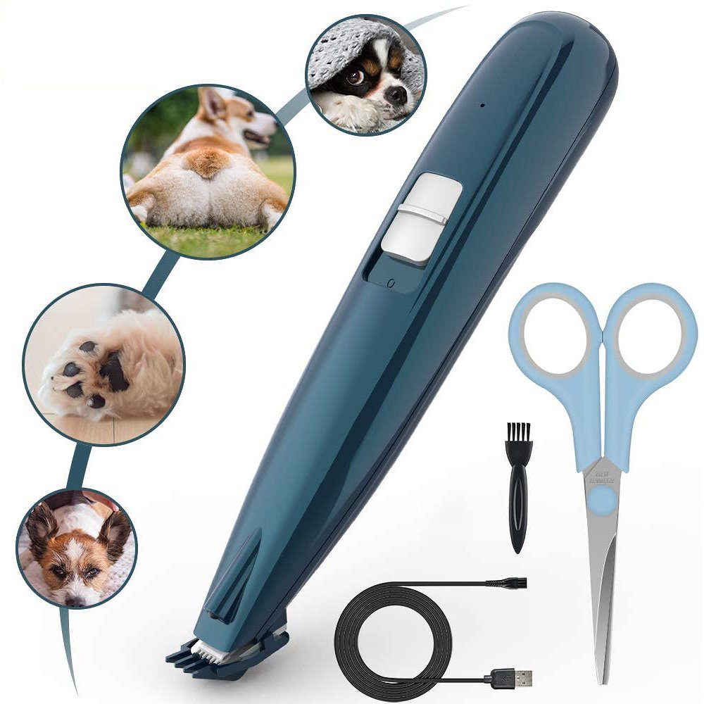 GelldG Haarschneider Elektrischer Haustier Haarschneider USB Wiederaufladbarer