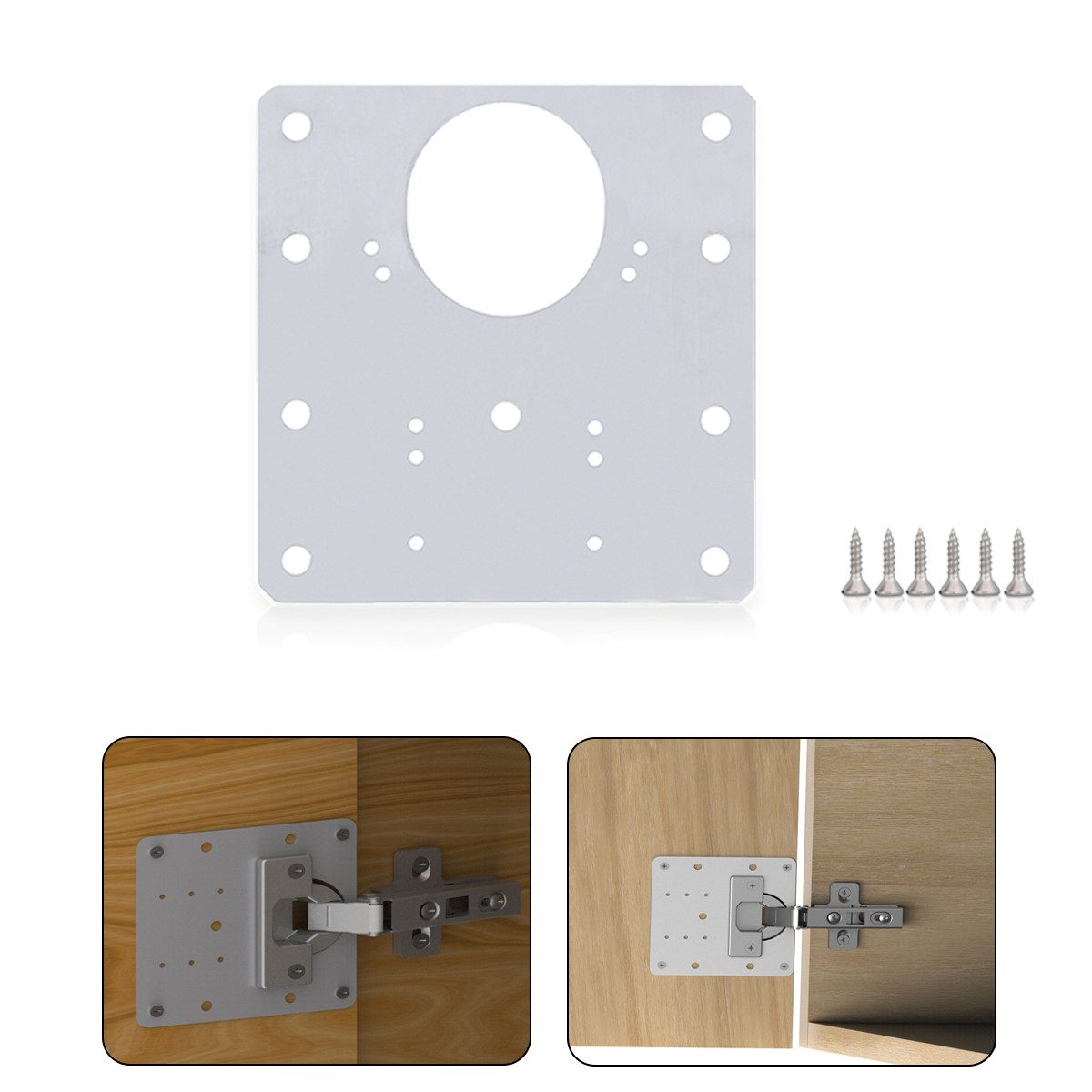 MS Beschläge Möbelbeschlag Schrank Möbel Reparaturplatte Edelstahl 90x90mm (1 St)