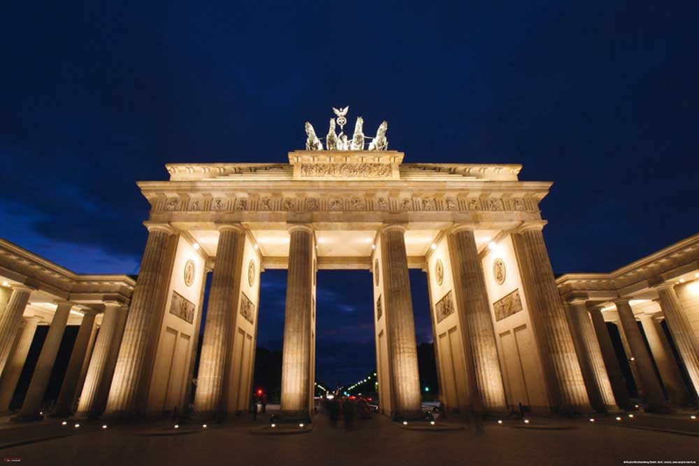 Poster Deutsche Städte - Poster - Berlin - Brandenburger Tor - Nacht