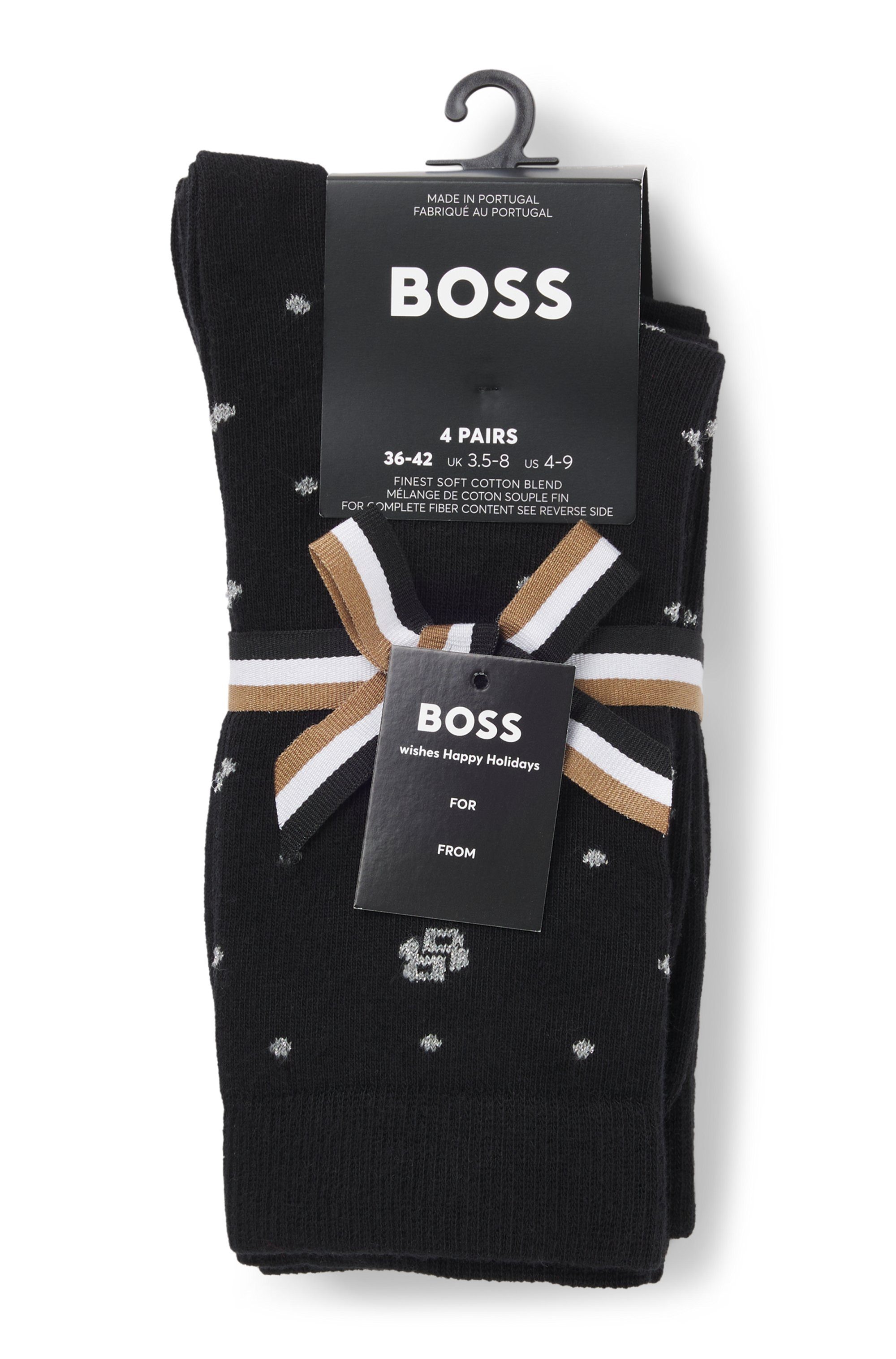 BOSS Socken 4P RS GiftShine (4-Paar) verstärkte Fersen- und Zehennaht, Ripp günstig online kaufen