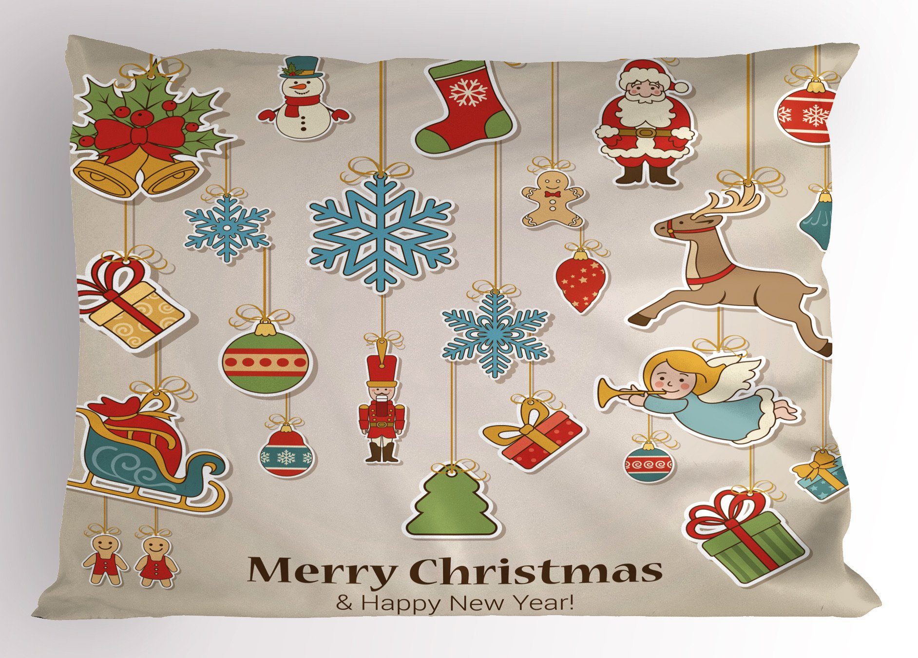 Kissenbezug, Standard Abakuhaus (1 Weihnachten Size Gedruckter Stück), Weihnachtsfeiertags Kissenbezüge King Dekorativer