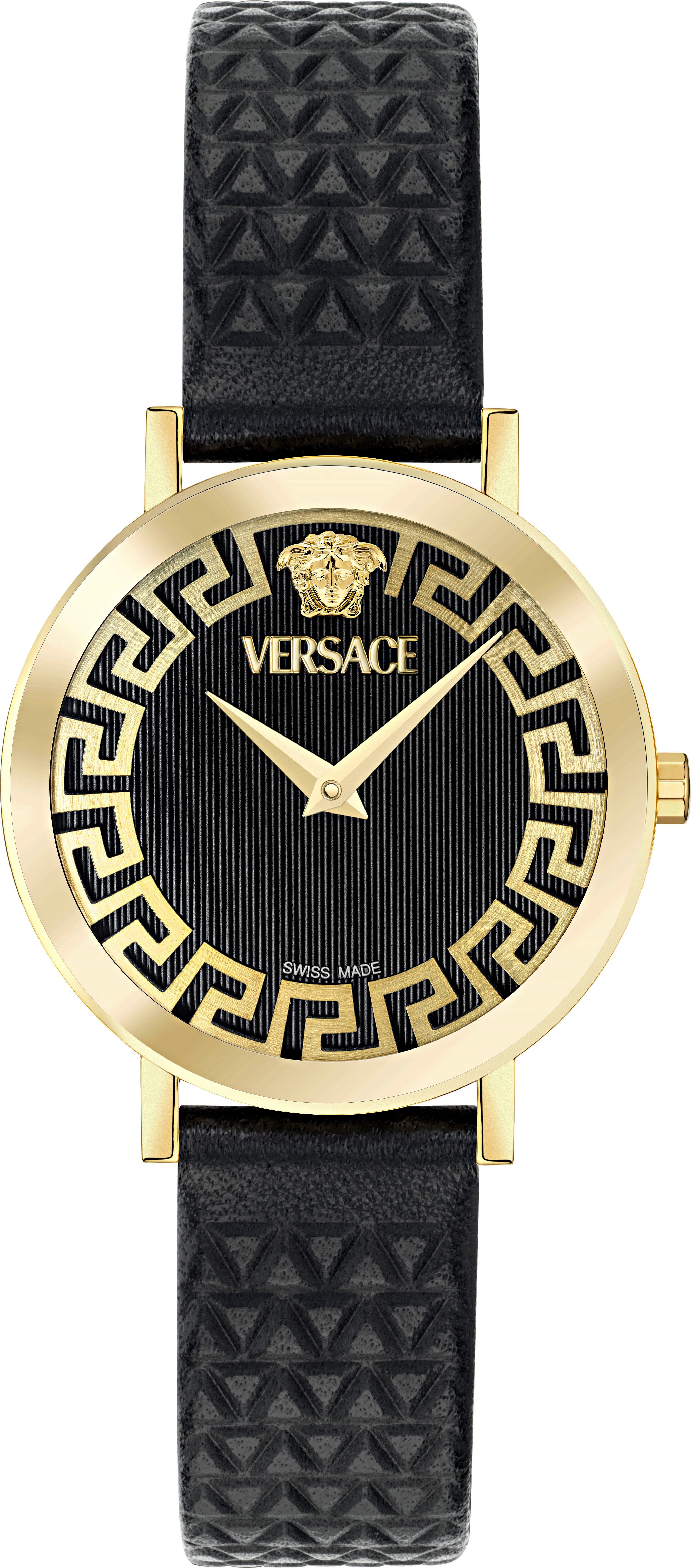Versace Quarzuhr VERSACE DAEDALUS VE9A00224, Armbanduhr, Damenuhr, Swiss Made, Lederarmband, analog, Saphirglas
