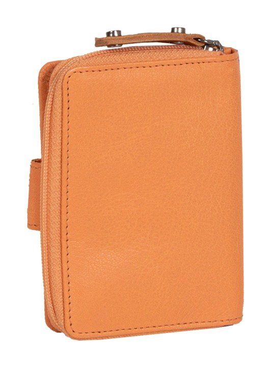 MUSTANG Geldbörse wallet Kartensteckfächer Orange mit side leather opening, 6 Seattle