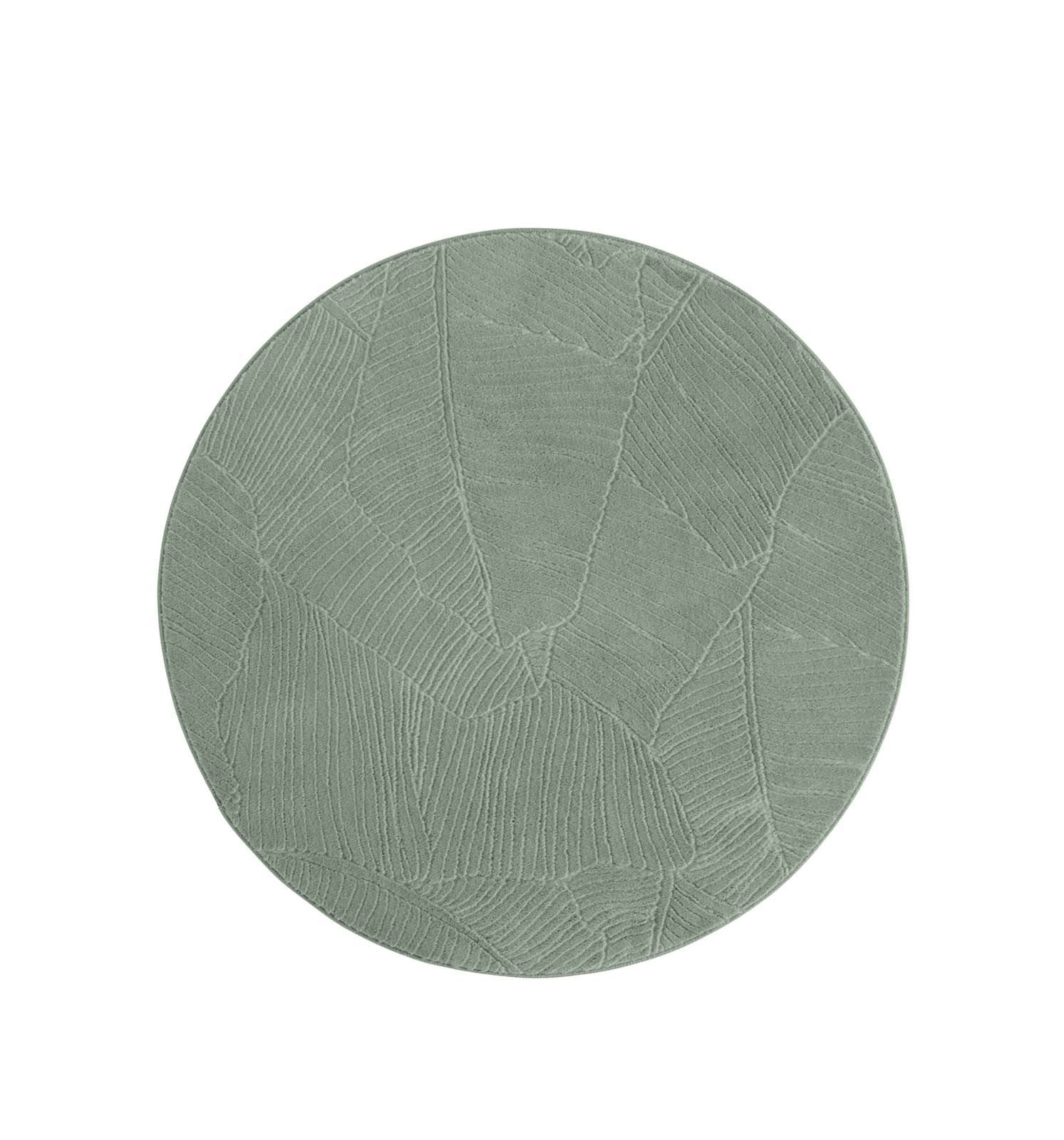 TaraCarpet Teppich TaraCarpet Homestyle 391 Blätter, rechteckig, Höhe: 10 mm, Felloptik hoch-tief weich waschbar floral grün 80x150