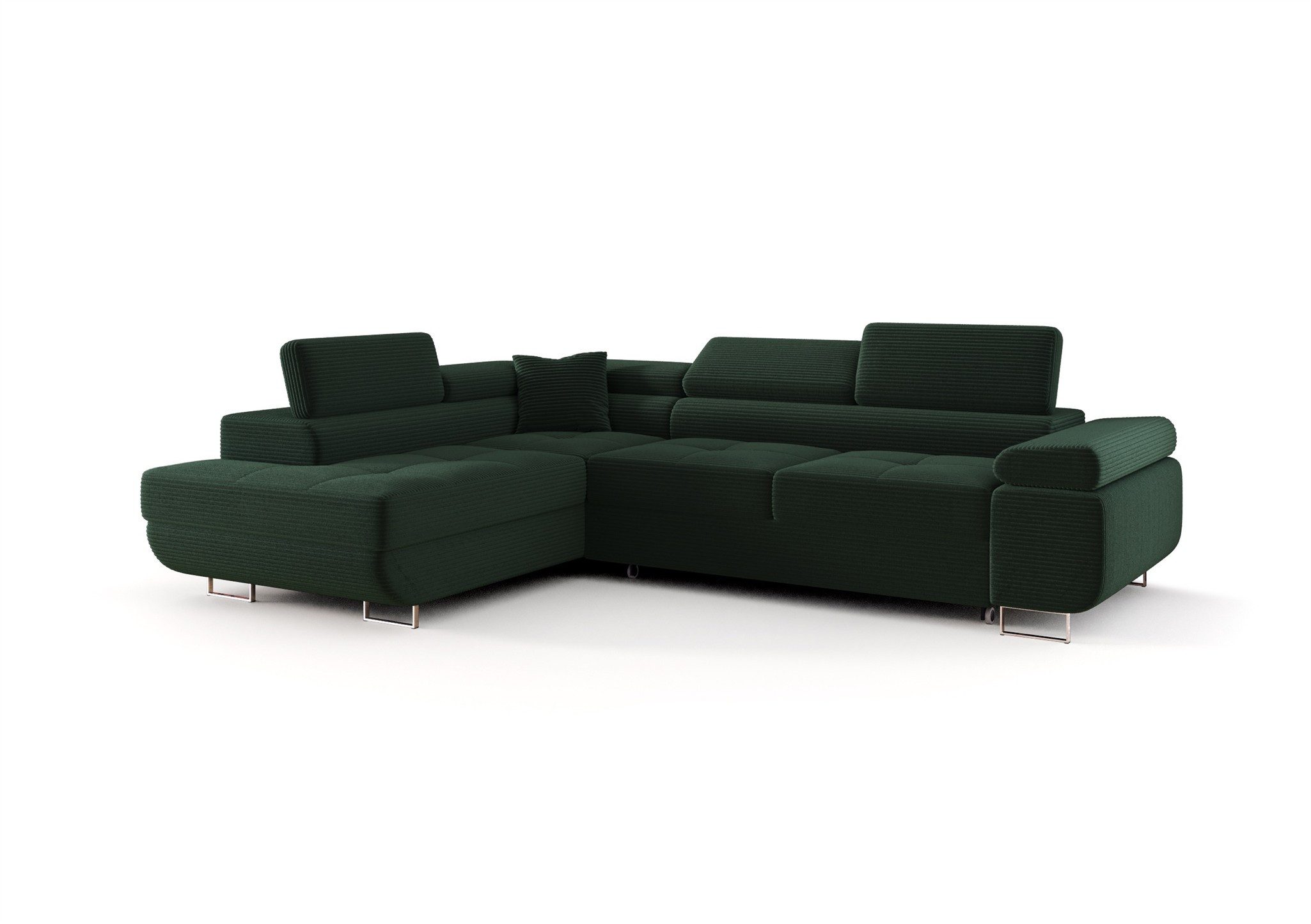 Fun Möbel Ecksofa Schlafsofa FUN MARIKO mit Ottomane in Stoff, Kopfstützen verstellbar