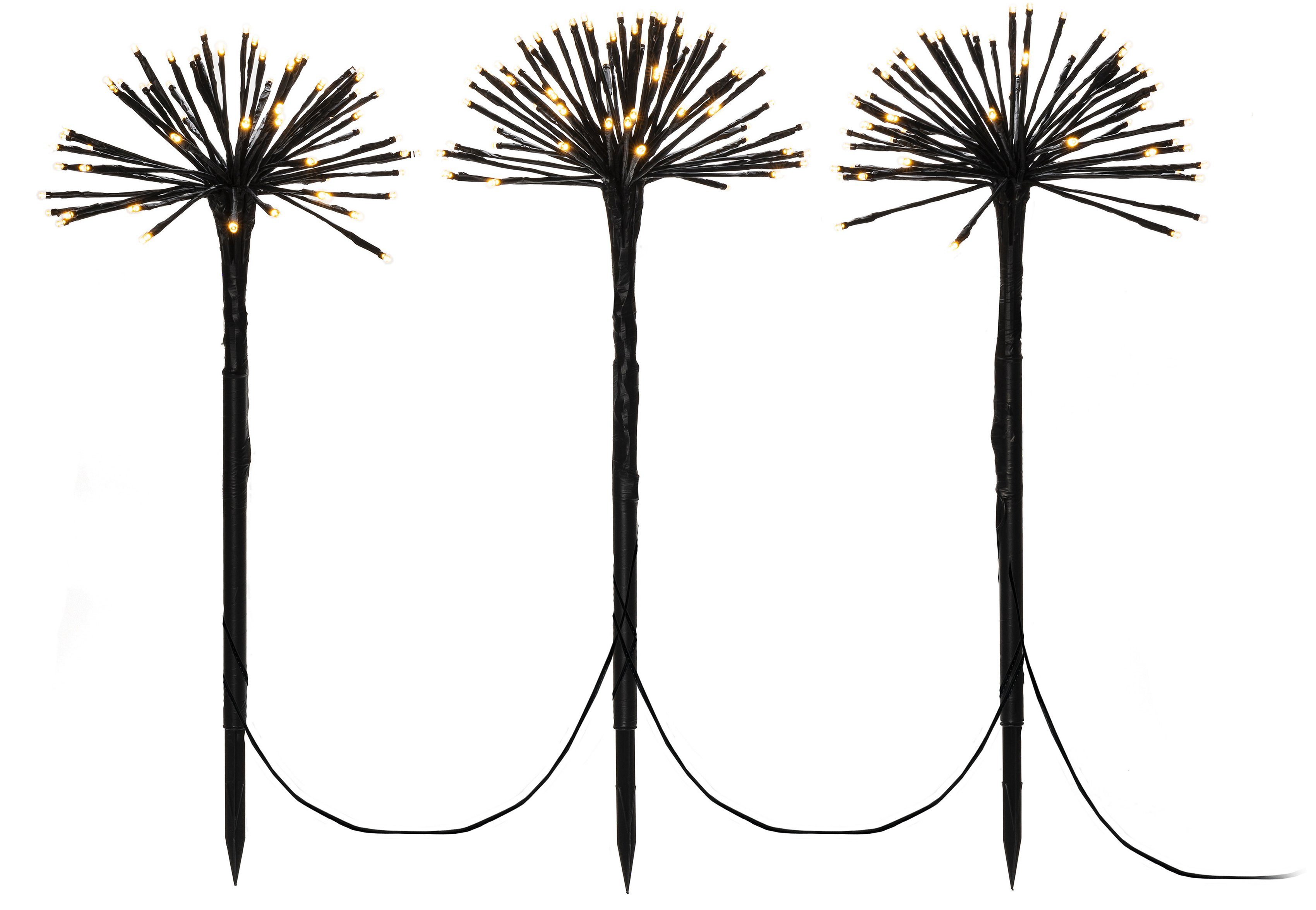 KONSTSMIDE LED Gartenleuchte LED Spiessleuchte mit 3 Pusteblumen, LED fest integriert, bernsteinfarben