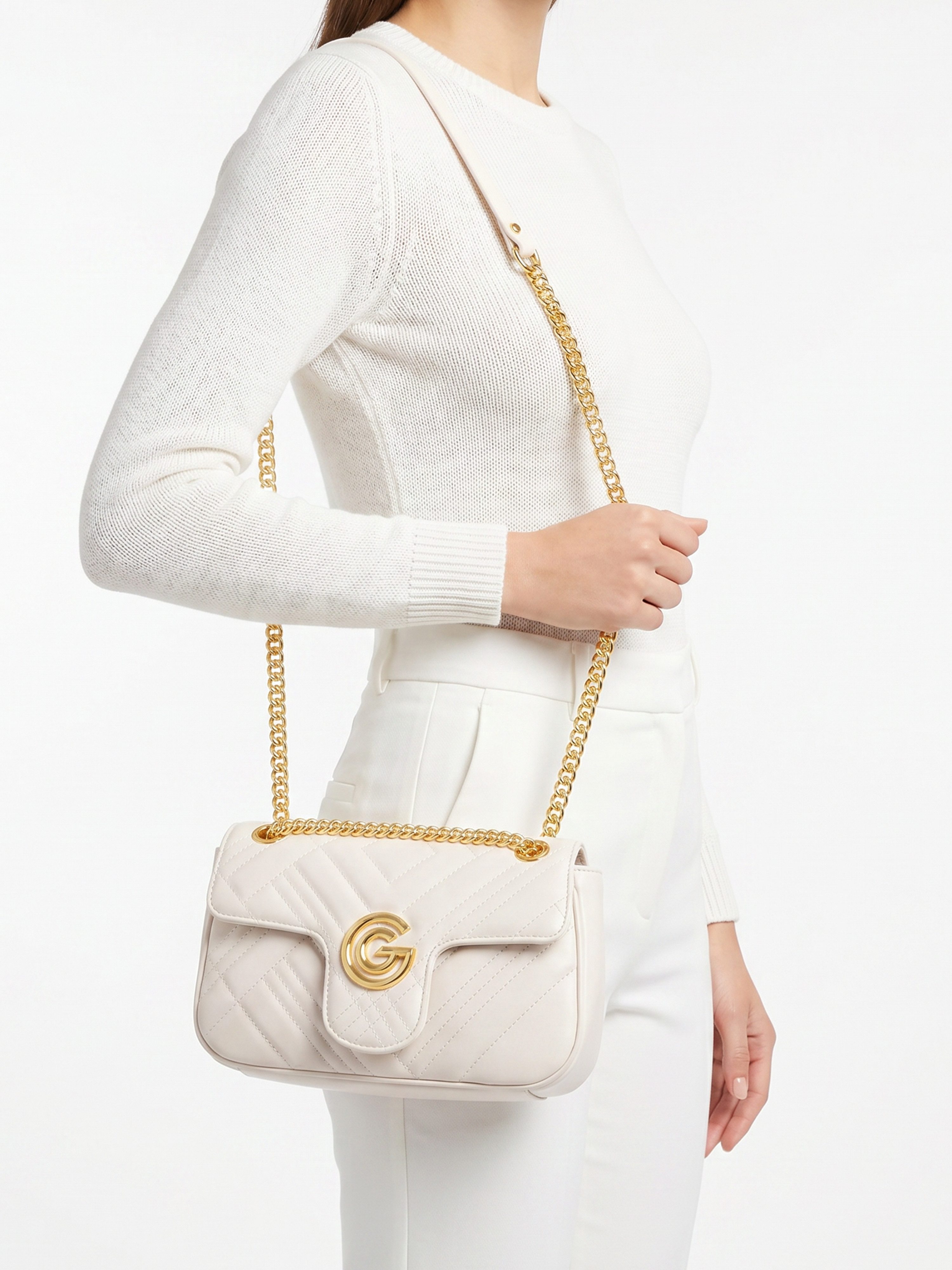 GABRIELLA G By Gabriella Gucci Umhängetasche CINDY, Damen Umhängetasche, Handtasche, Tragetasche mit Logoverzierung