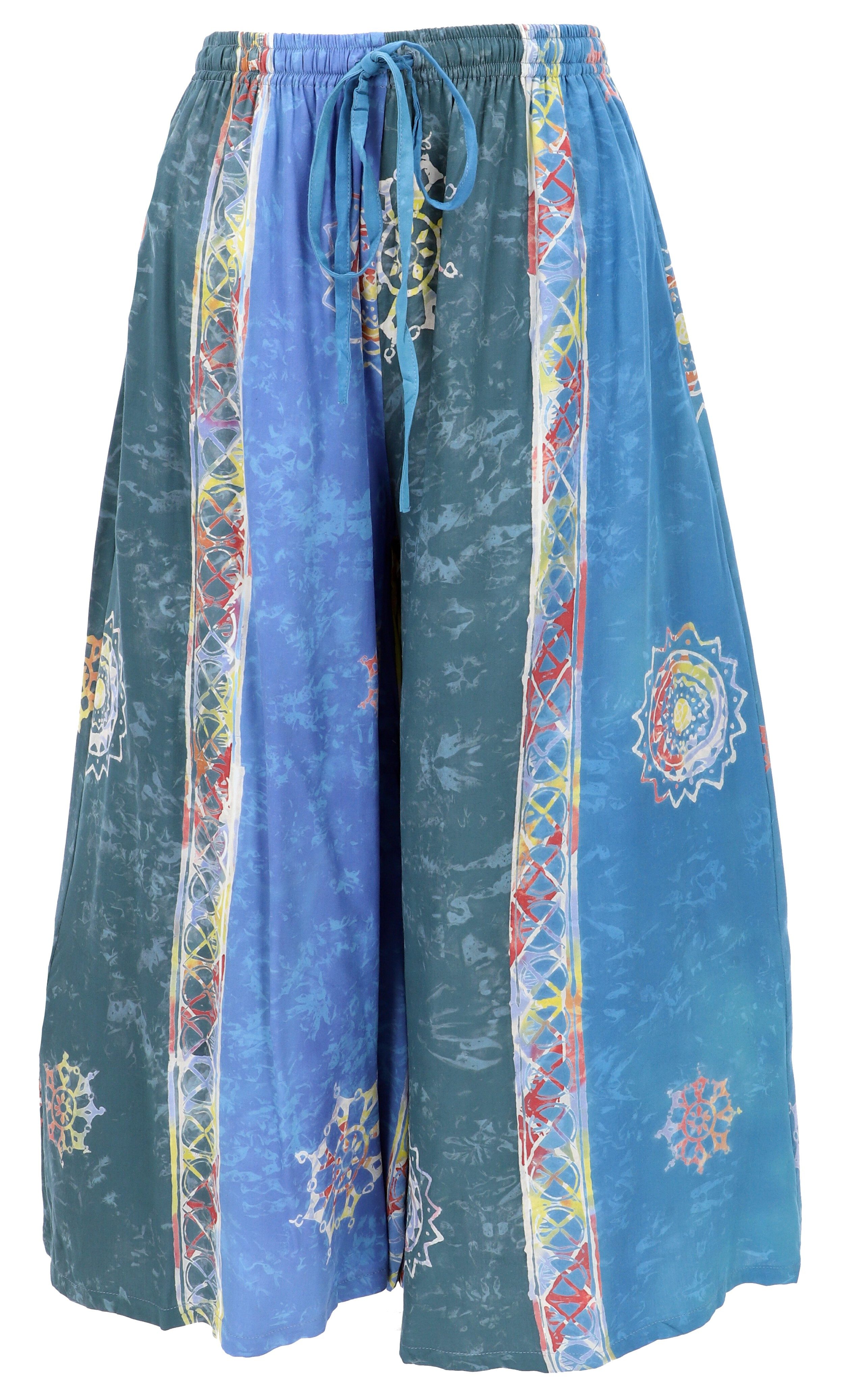 Guru-Shop Relaxhose Bequeme Palazzohose, weite Marlenehose, Boho.. alternative Bekleidung