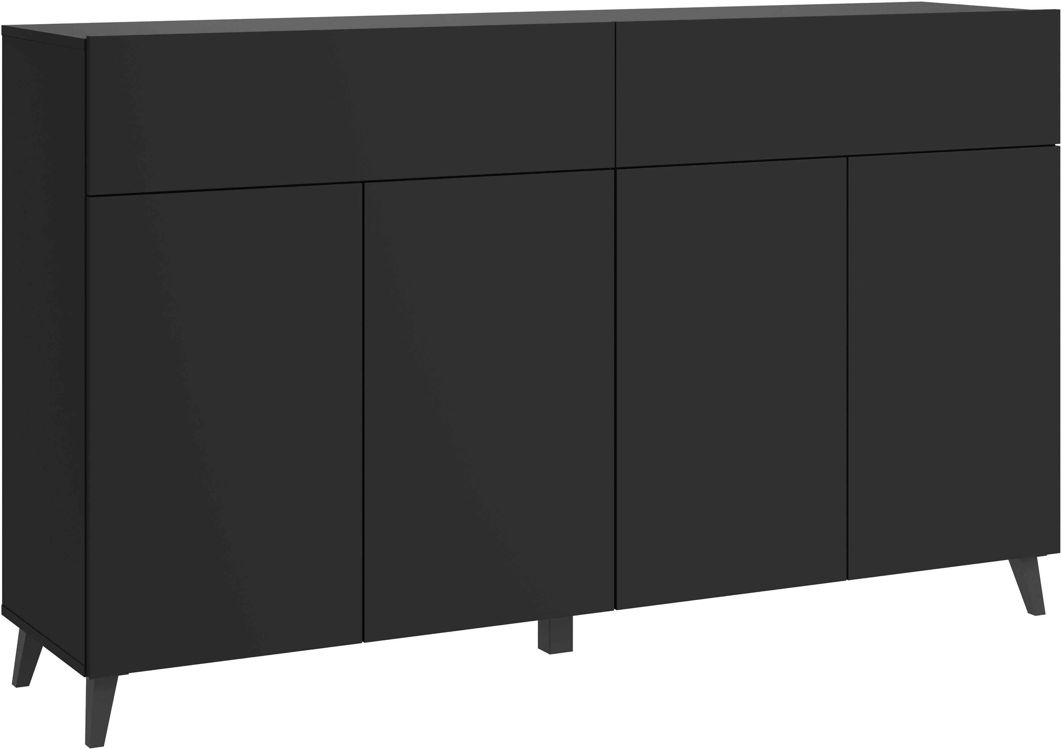 Home affaire Sideboard Phuket mit 4 Türen und 2 Schubladen, 160 cm breit (1 St), Grifflose Kommode mit Push-to-Open und viel Stauraum