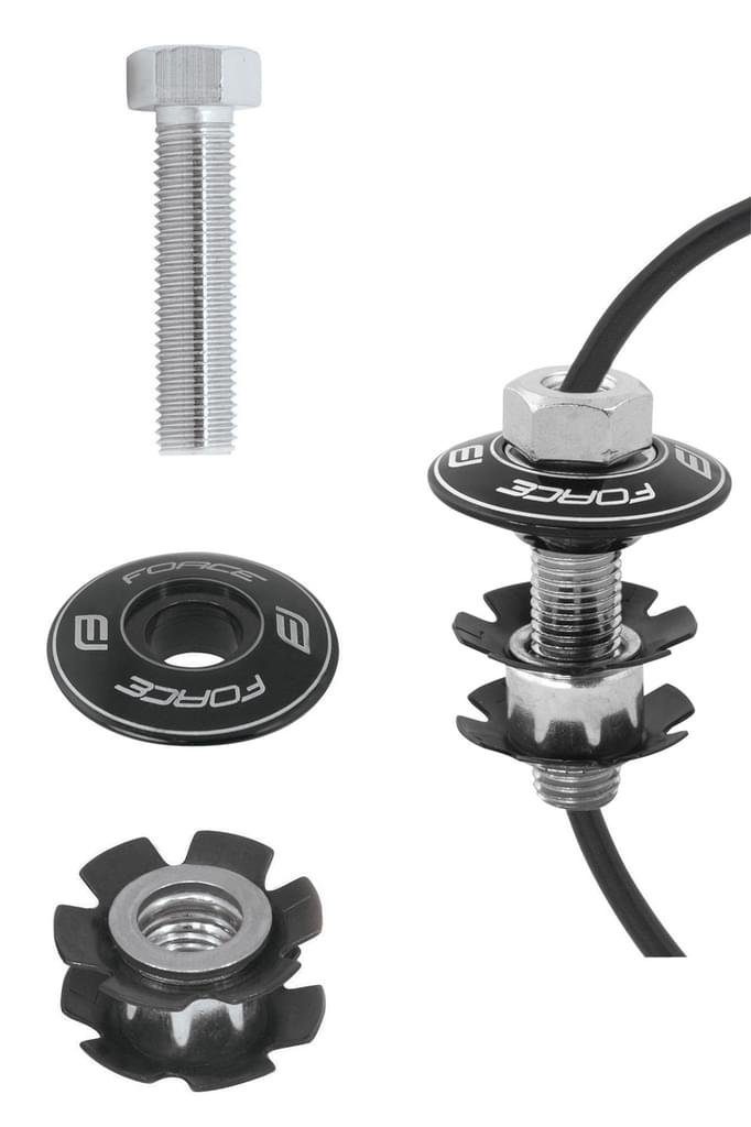 FORCE Lenkervorbau Kralle BMX mit Loch, Gabel Mutter Set 1 1/8"
