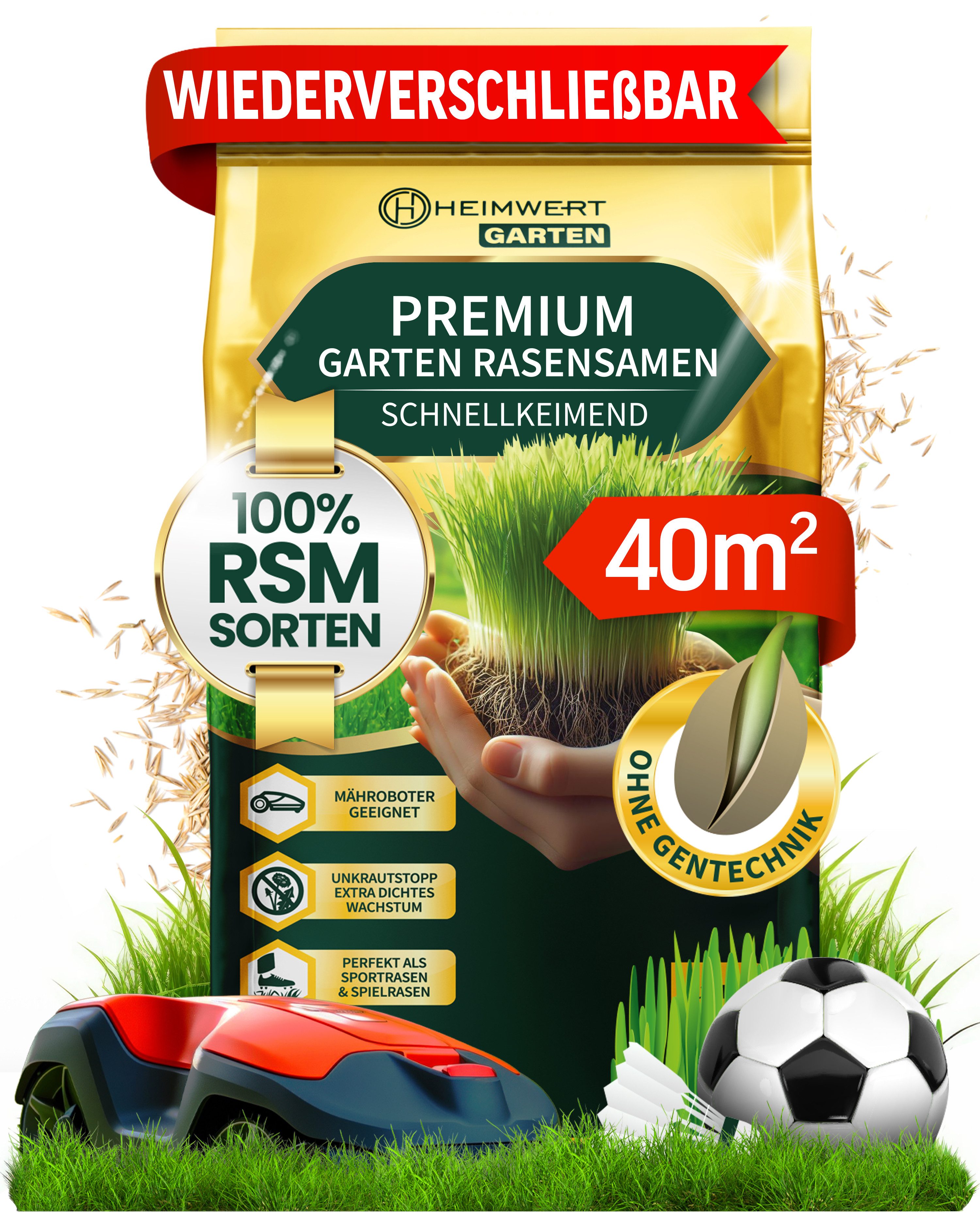 Rasensamen schnellkeimend Frühjahr Turbo - Premium Grassamen 1/3/5/10 kg