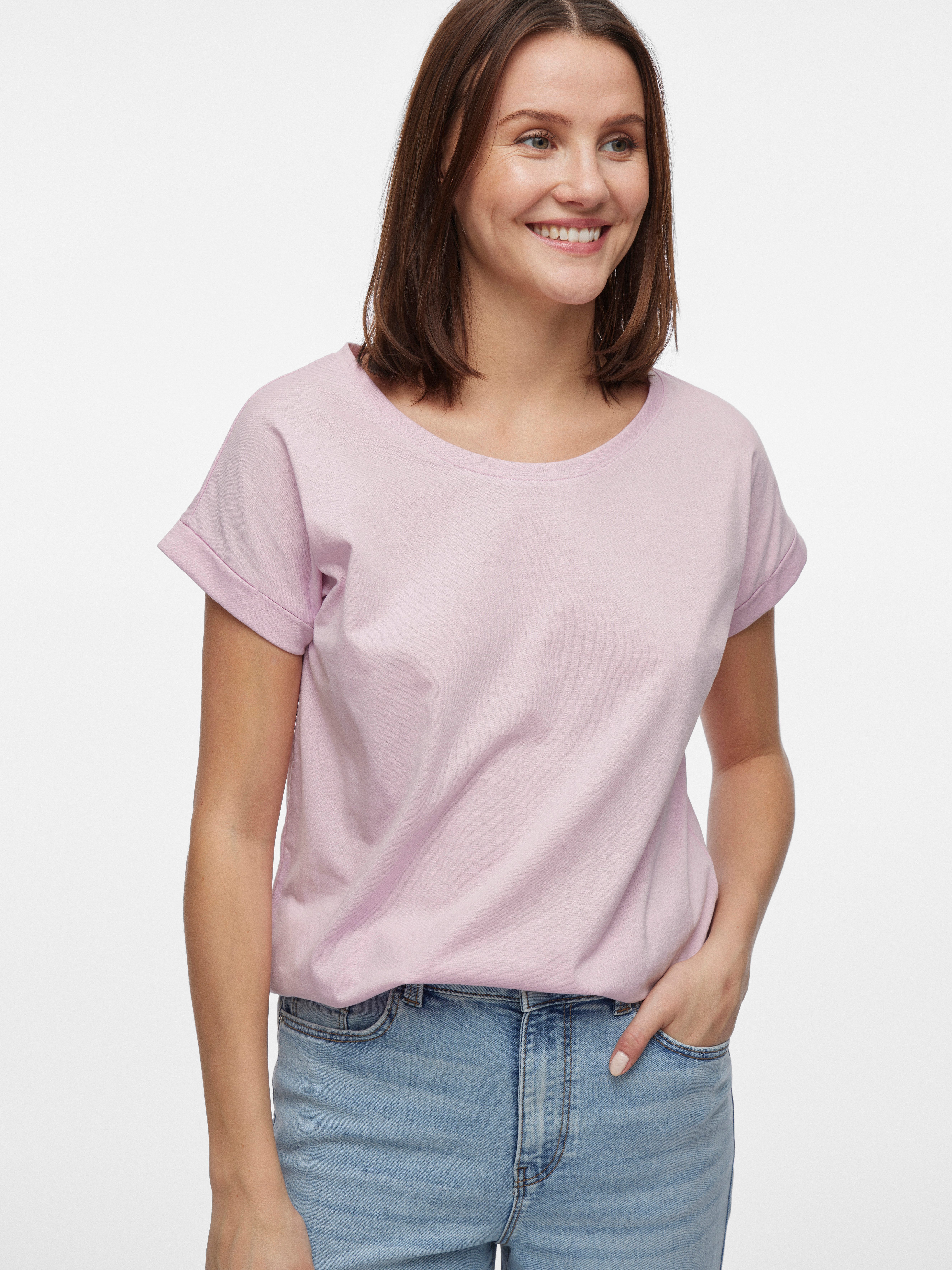 Vila Rundhalsshirt VIDREAMERS NEW PURE T-SHIRT/SU-NOOS Baumwollmischung, re günstig online kaufen