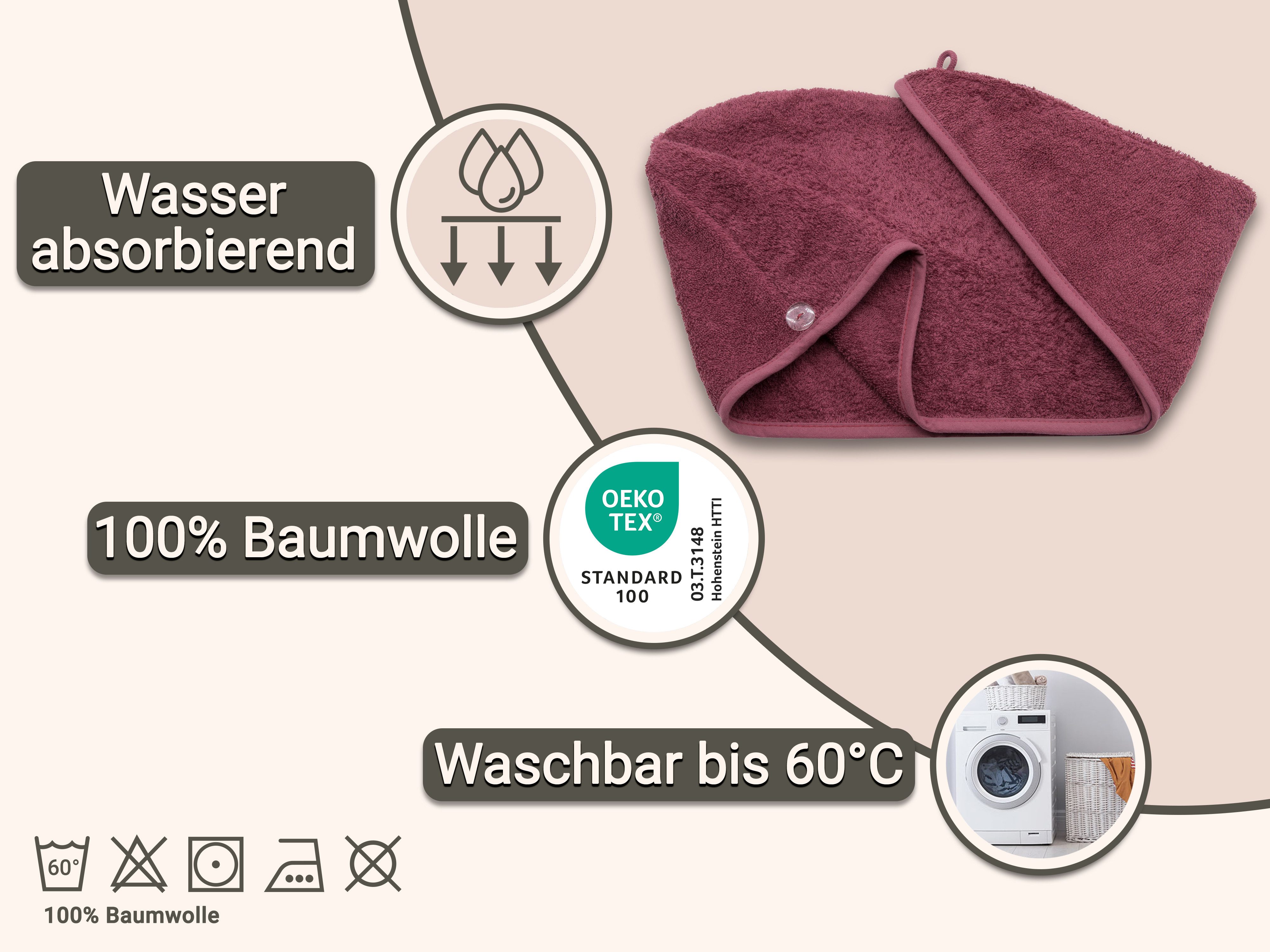 ZOLLNER Turban-Handtuch, Walkfrottier (1-St), 23 x 64 cm, 100% Baumwolle, m günstig online kaufen