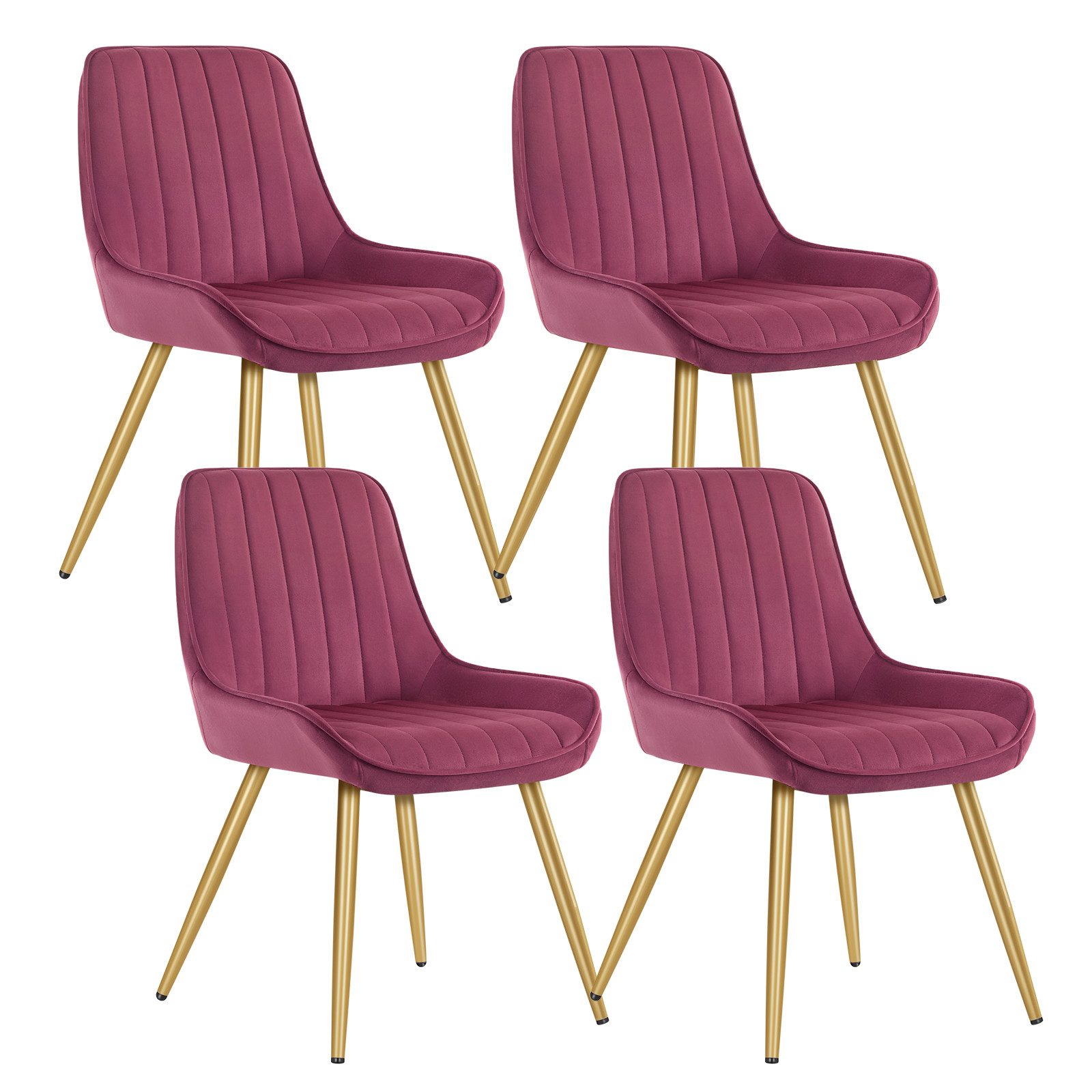 EUGAD Esszimmerstuhl (4 St), Retro, Sitzfläche aus Samt, mit Metallbeine günstig online kaufen