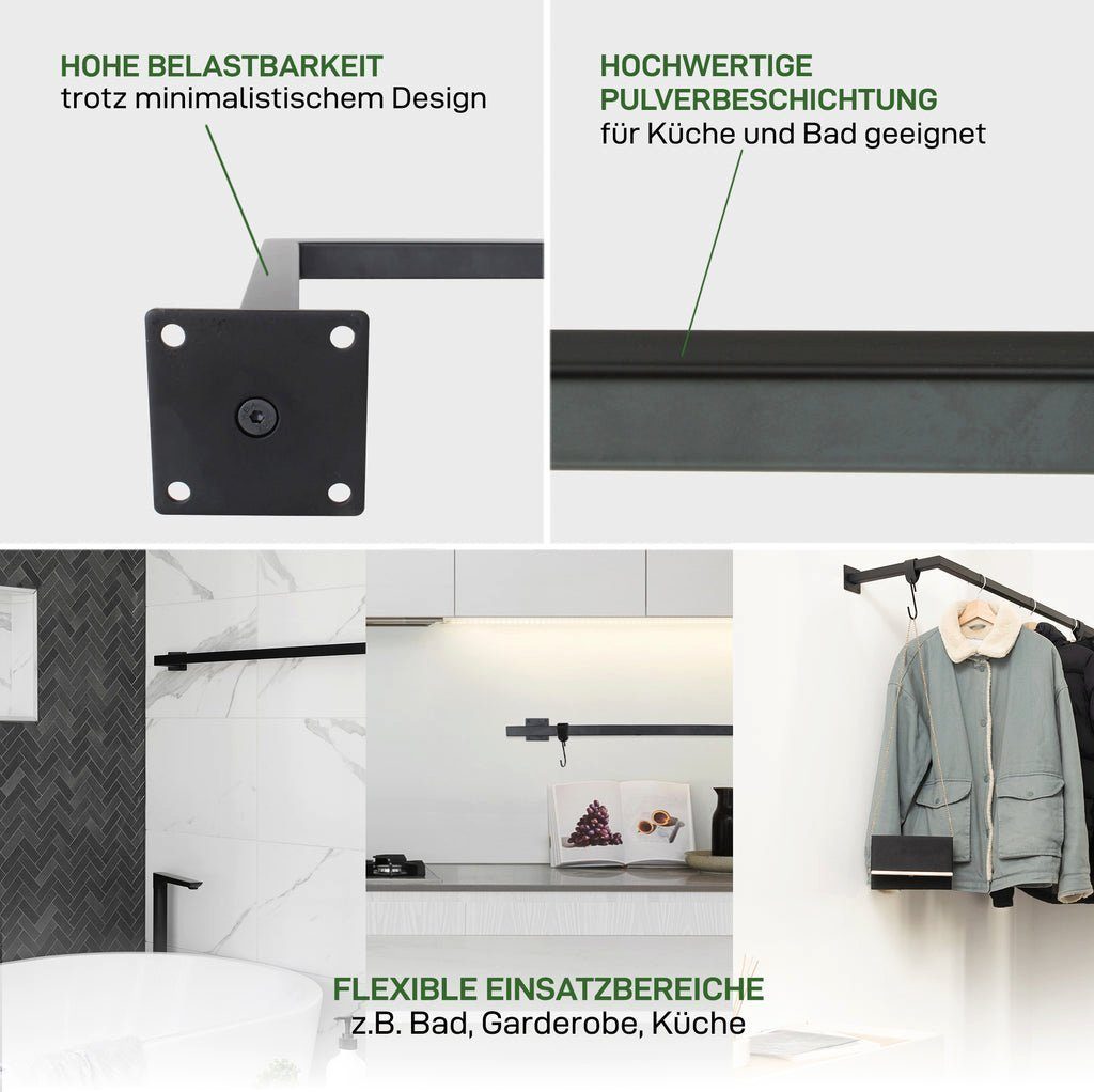 Natural Goods Berlin Wandgarderobe Stange ÜBERECK (Einzel, 1 St) – Bild 3 von 5