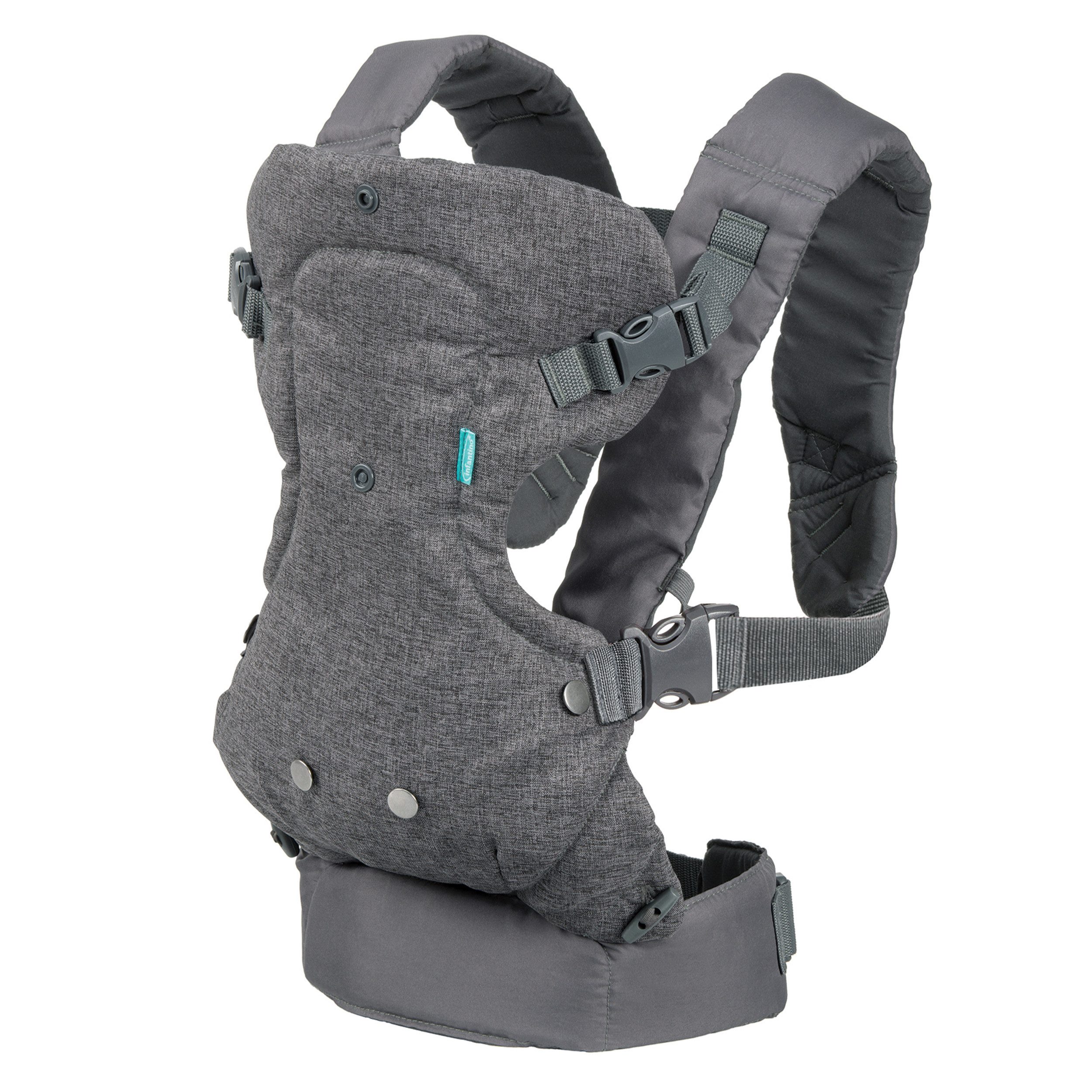 Infantino BKids Babytrage Flip Advanced - Grau, Baby Bauchtrage Rückentrage ab Geburt von 3,6 - 14,5 kg 4 positionen