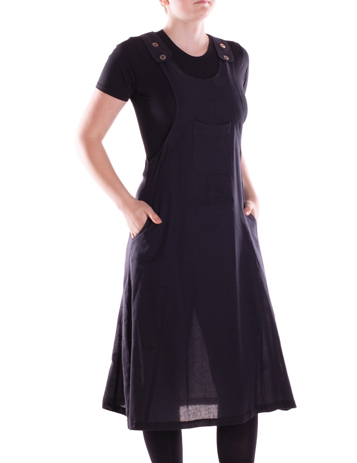 Vishes Midikleid Damen Wadenlang Kleid Baumwolle günstig online kaufen