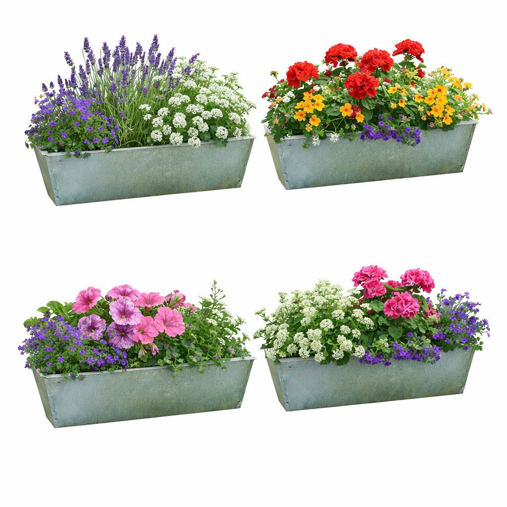 HTI-Living Pflanzkübel Pflanzkasten für Palette 4er-Set (Set, 4 St., 4 rechteckige Pflanzkasten), Pflanztopf Blumentopf Blumenschale