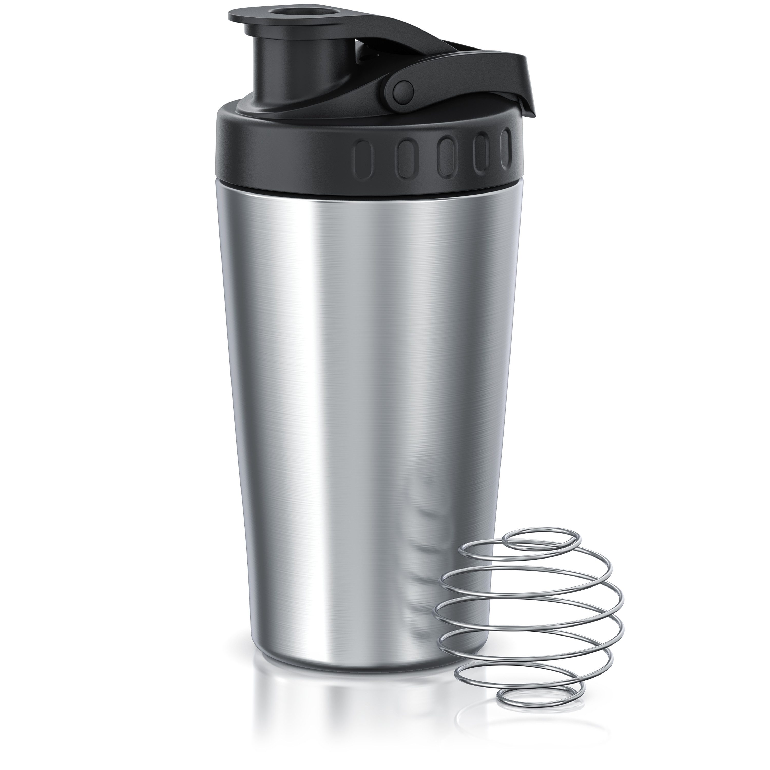 Arendo Protein Shaker Edelstahl Eiweißshaker 500 ml, verschließbar, spülmaschinengeeignet, Edelstahl, Mixbecher, Tragegriff, BPA-frei, für unterwegs, Yoga, Finess, Sport