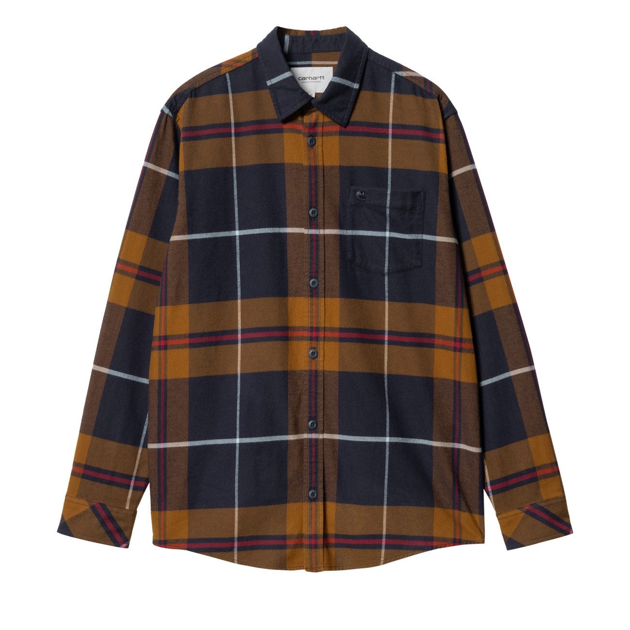 Carhartt WIP Langarmhemd Carhartt WIP L/S Garnett Shirt Garnett Check Deep H Brown