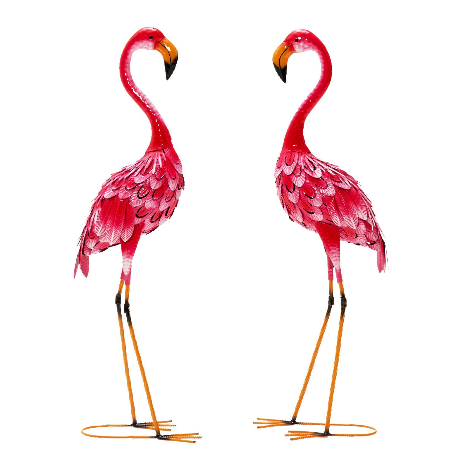 COSTWAY Gartenfigur, 2er-Set, Flamingo-Gartenstatuen