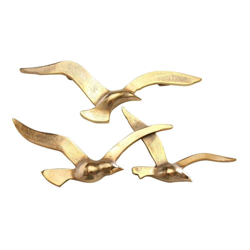 BOLTZE Dekoobjekt Birdy (2er Set, 2 St., Wandobjekt), Aluminium Gold Vögel