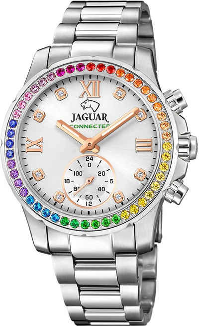 Jaguar Chronograph Connected, J980/4, Armbanduhr, Damenuhr, Saphirglas, Stoppfunktion, Swiss Made