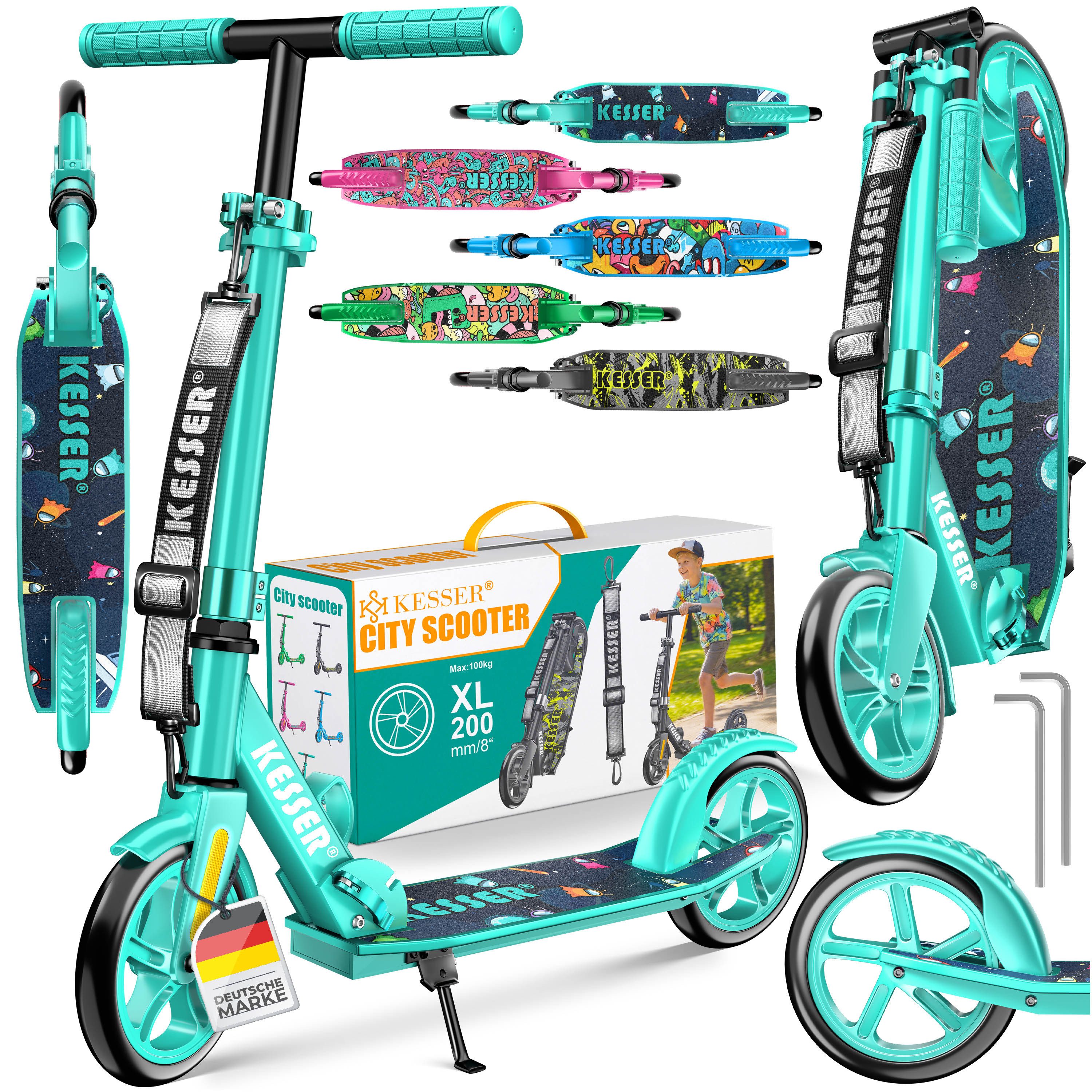 Scooter Citysooter mit Hinterradbremse & rutschfeste Trittfläche