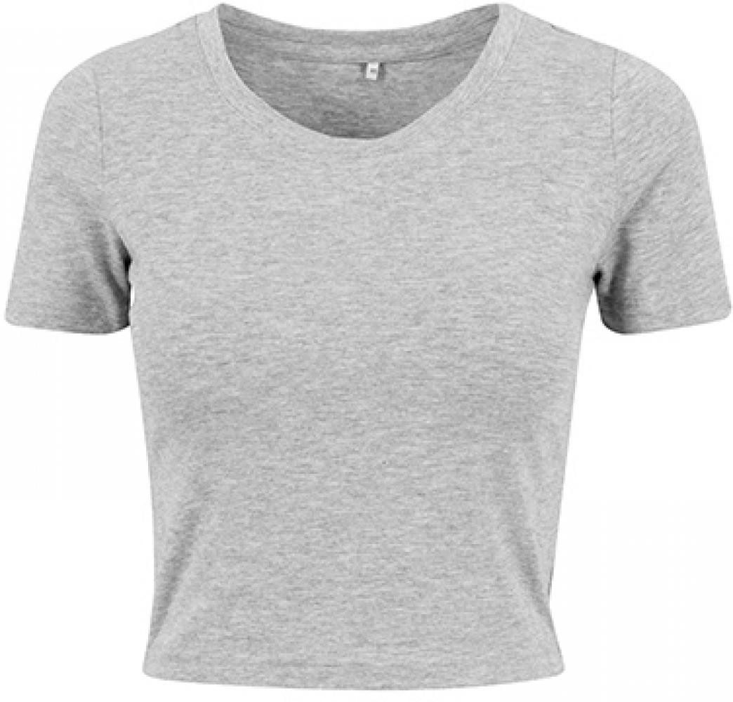 Build Your Brand Rundhalsshirt Damen Cropped Tee / Single Jersey / Kurz geschnitten