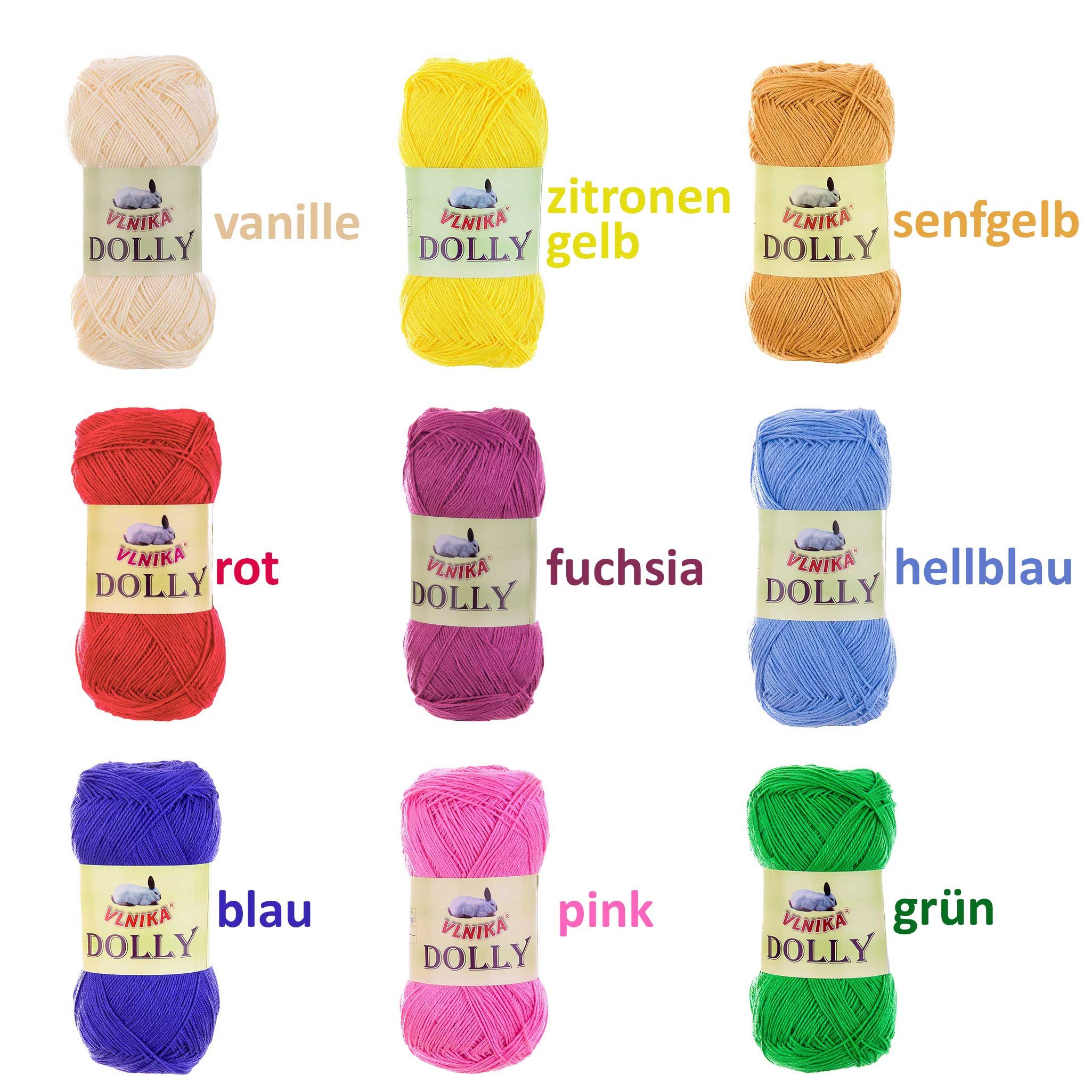 maDDma 5 x 100g Strickgarn Dolly Uni Häkelgarn Handstrickgarn Wolle Farbwahl Häkelwolle, 350 m (Sperpaket (5 x 100g Knäuel), pink