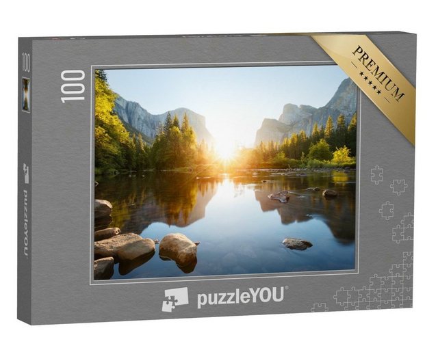 puzzleYOU Puzzle Sonnenaufgang im Yosemite-Tal, Kalifornien, USA, 100 Puzzleteile, puzzleYOU-Kollektionen Kalifornien, Sonnenaufgang