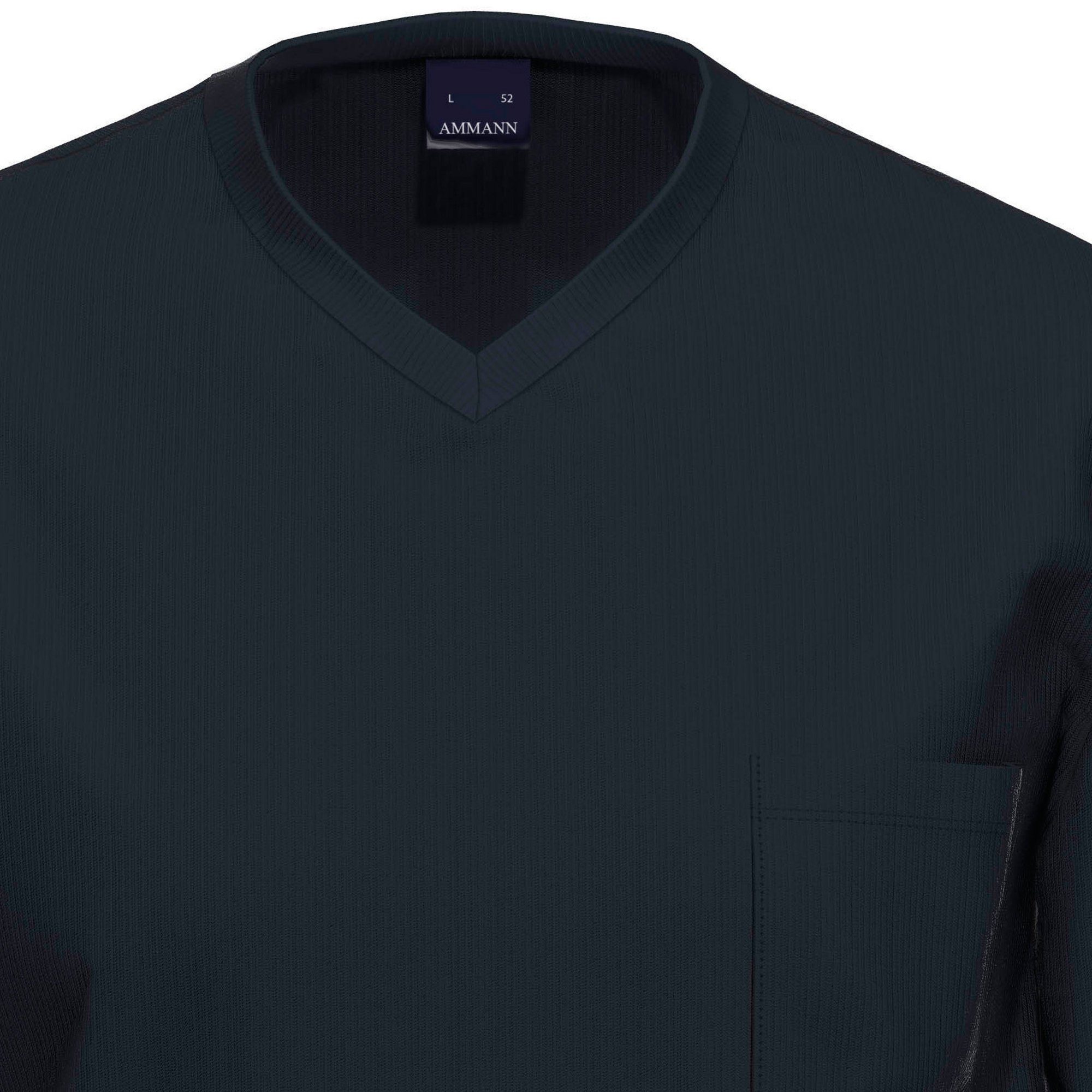 Ammann Pyjamaoberteil Bio Herren-Langarmshirt Single-Jersey Uni günstig online kaufen