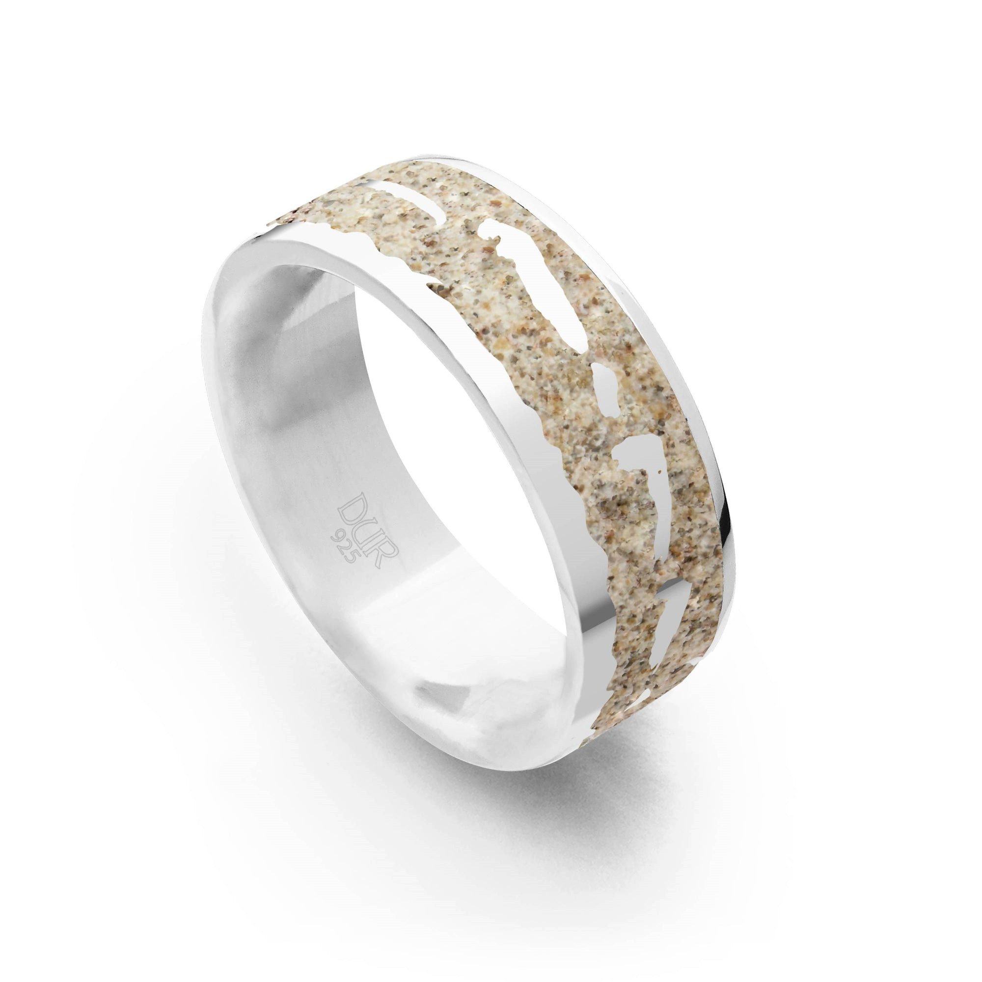 Fingerring DUR Schmuck: Ring, Strandring "Nordsee" 7 mm mit Strandsand, R6036